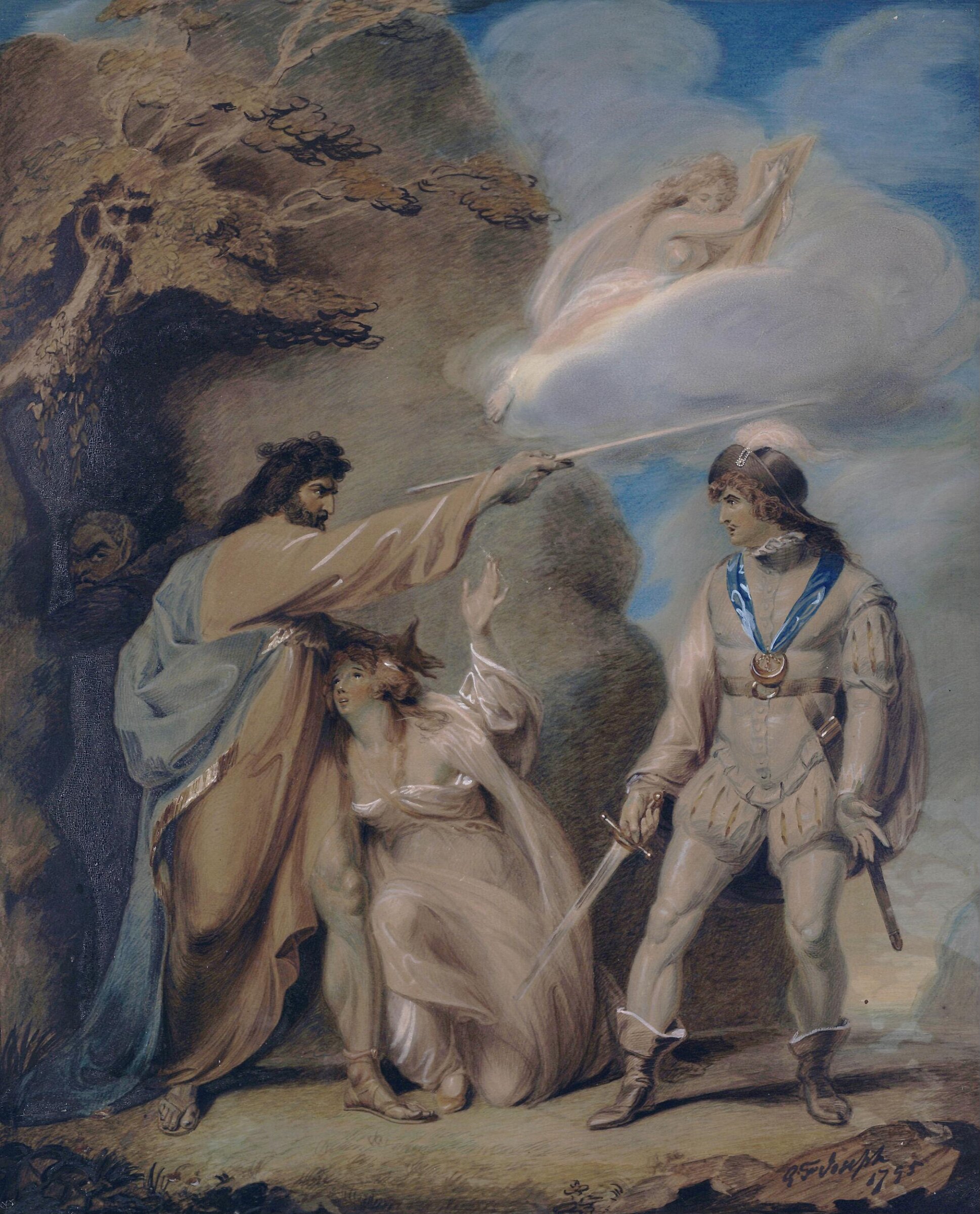 Prospero reveals Ferdinand to Miranda, George Francis Joseph, 1795