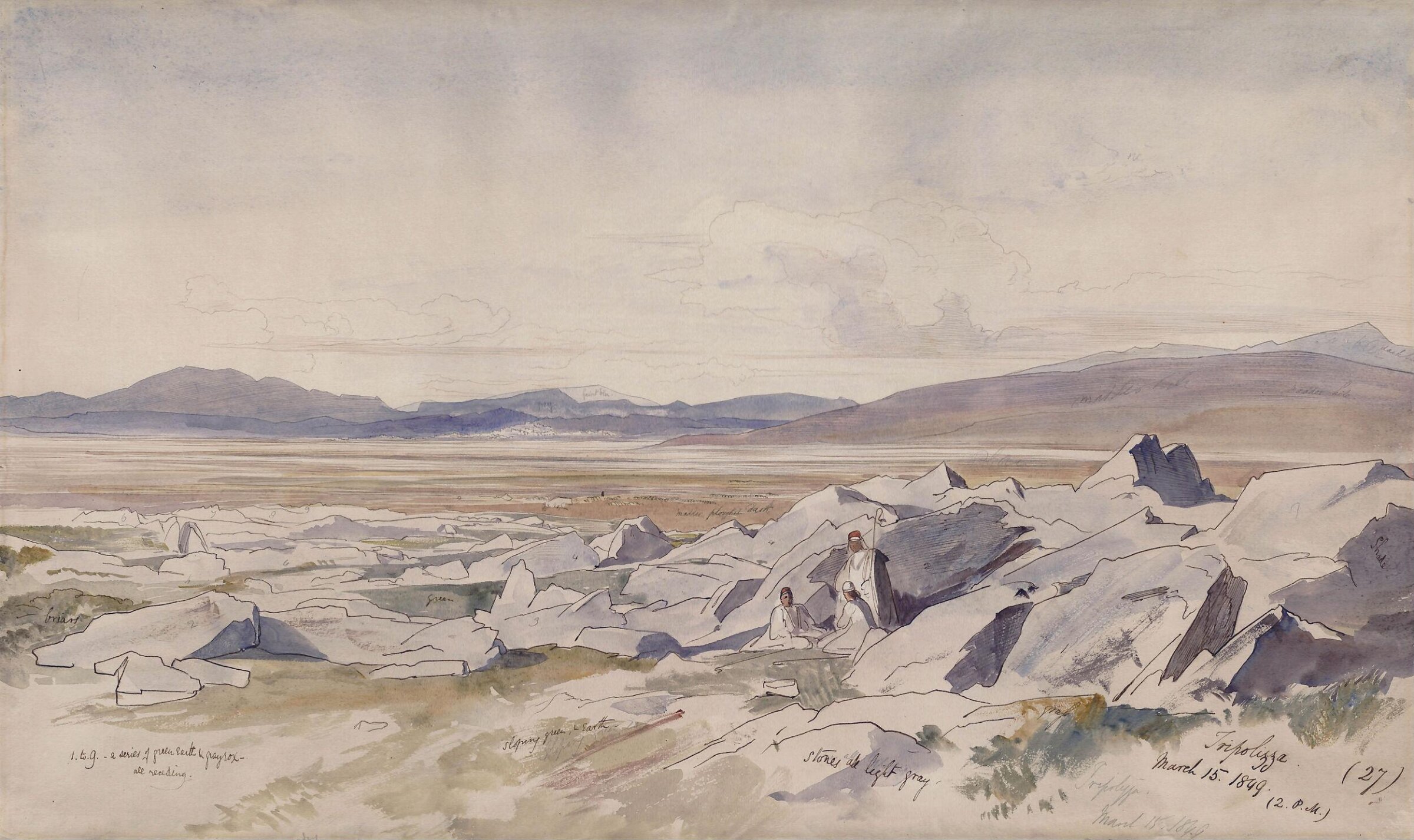 Tripolizza, March 15 1849, Edward Lear, 1849