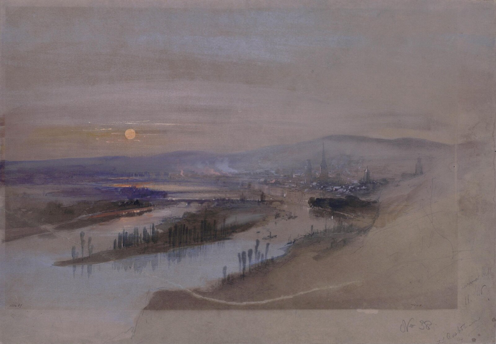 Rouen from St. Catherine's Hill, Thomas Charles Leeson Rowbotham, ca. 1845-75