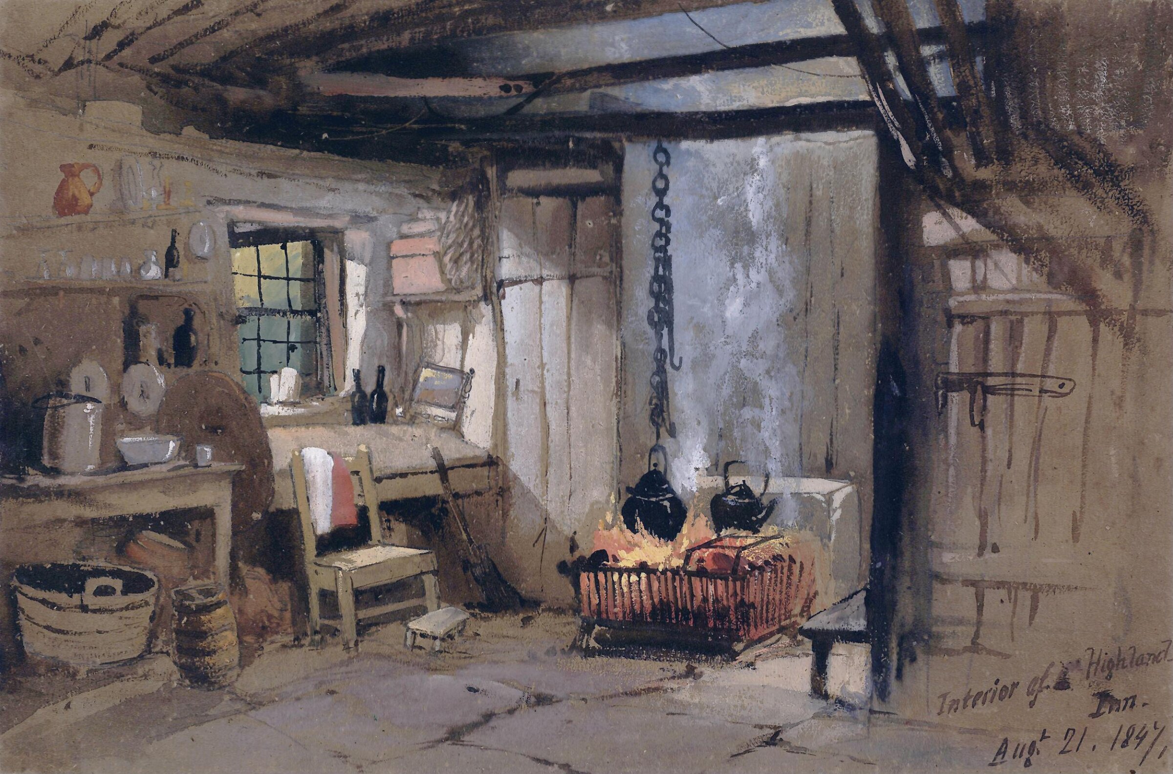 Interior of a Highland Inn, Thomas Charles Leeson Rowbotham, 21 August 1847