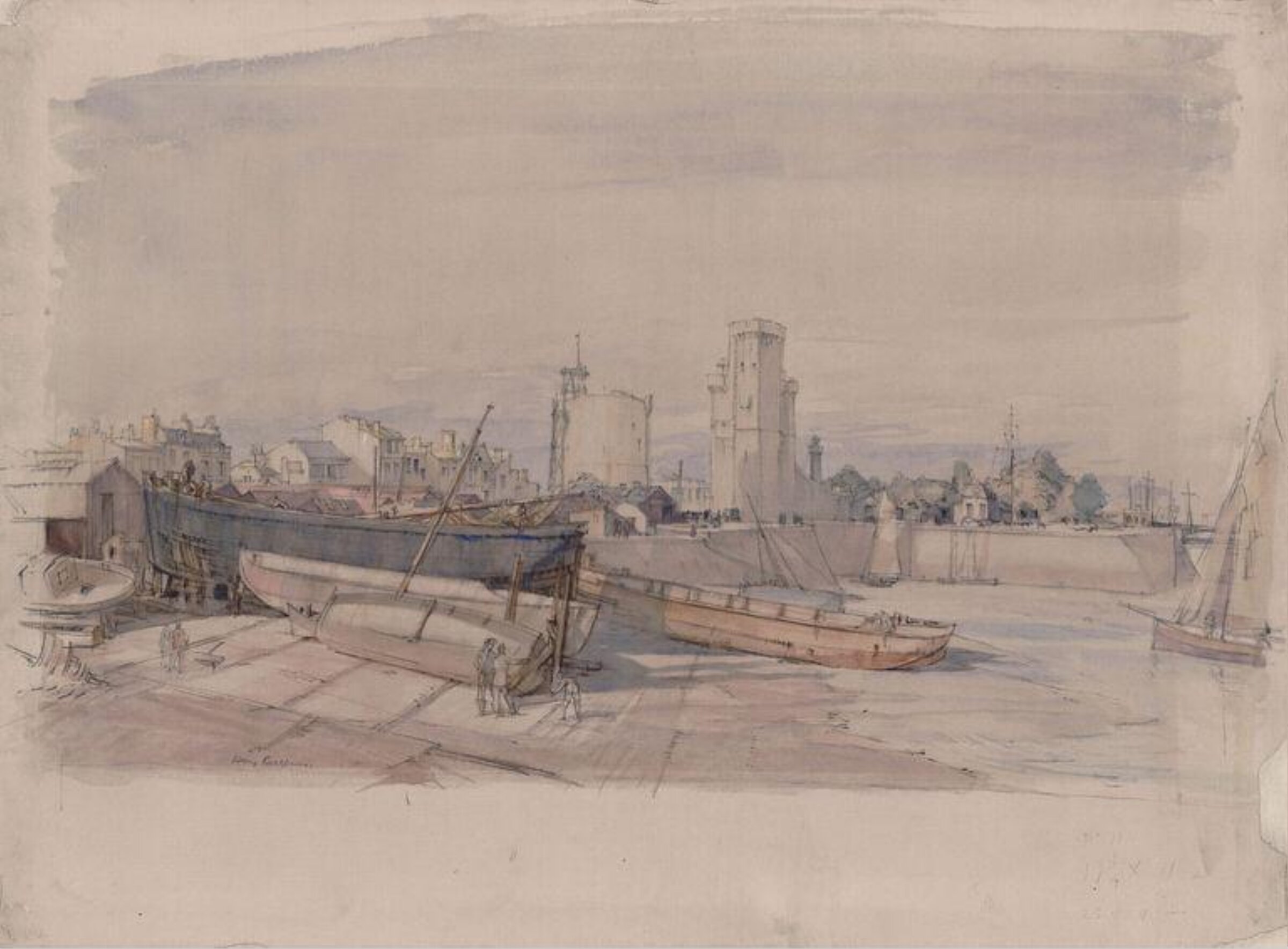 Entrance to the Harbour, La Rochelle, Henry Rushbury, 1924