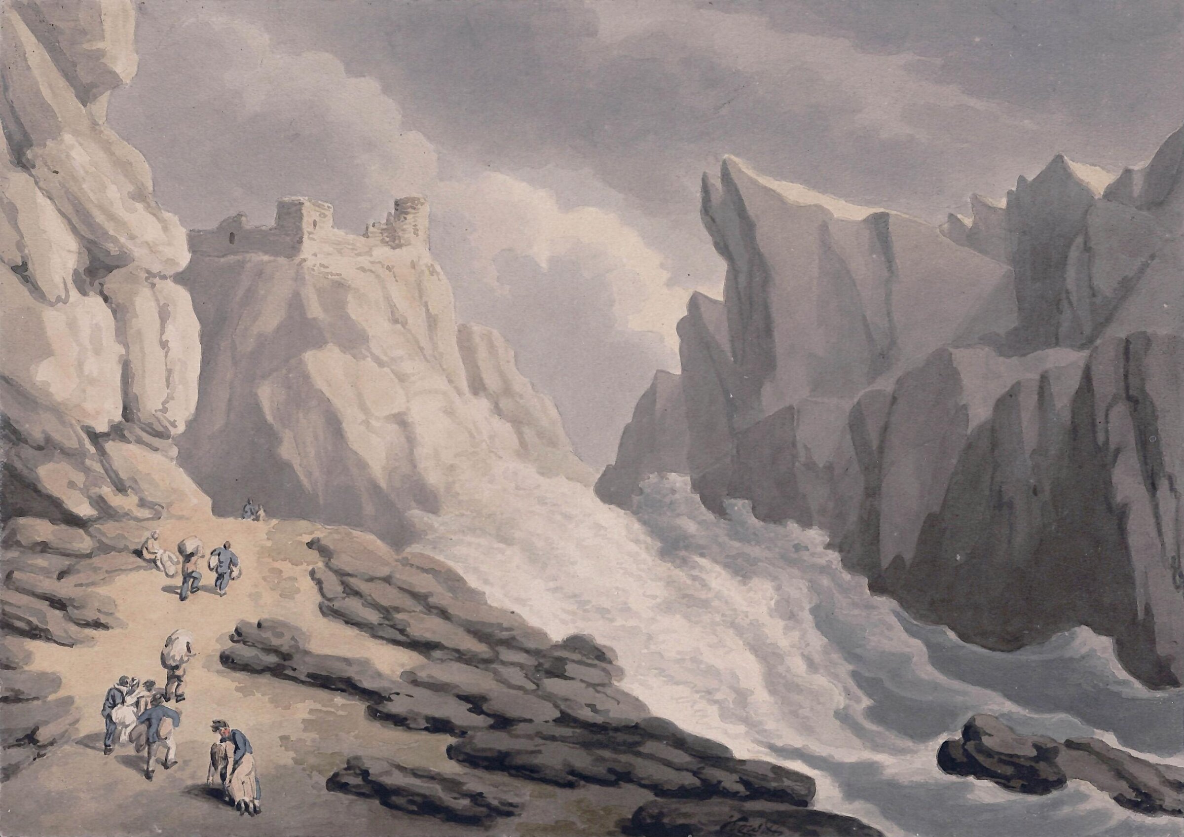 King Arthur's Castle, Tintagel, Cornwall, Samuel Howitt, ca. 1790-1822