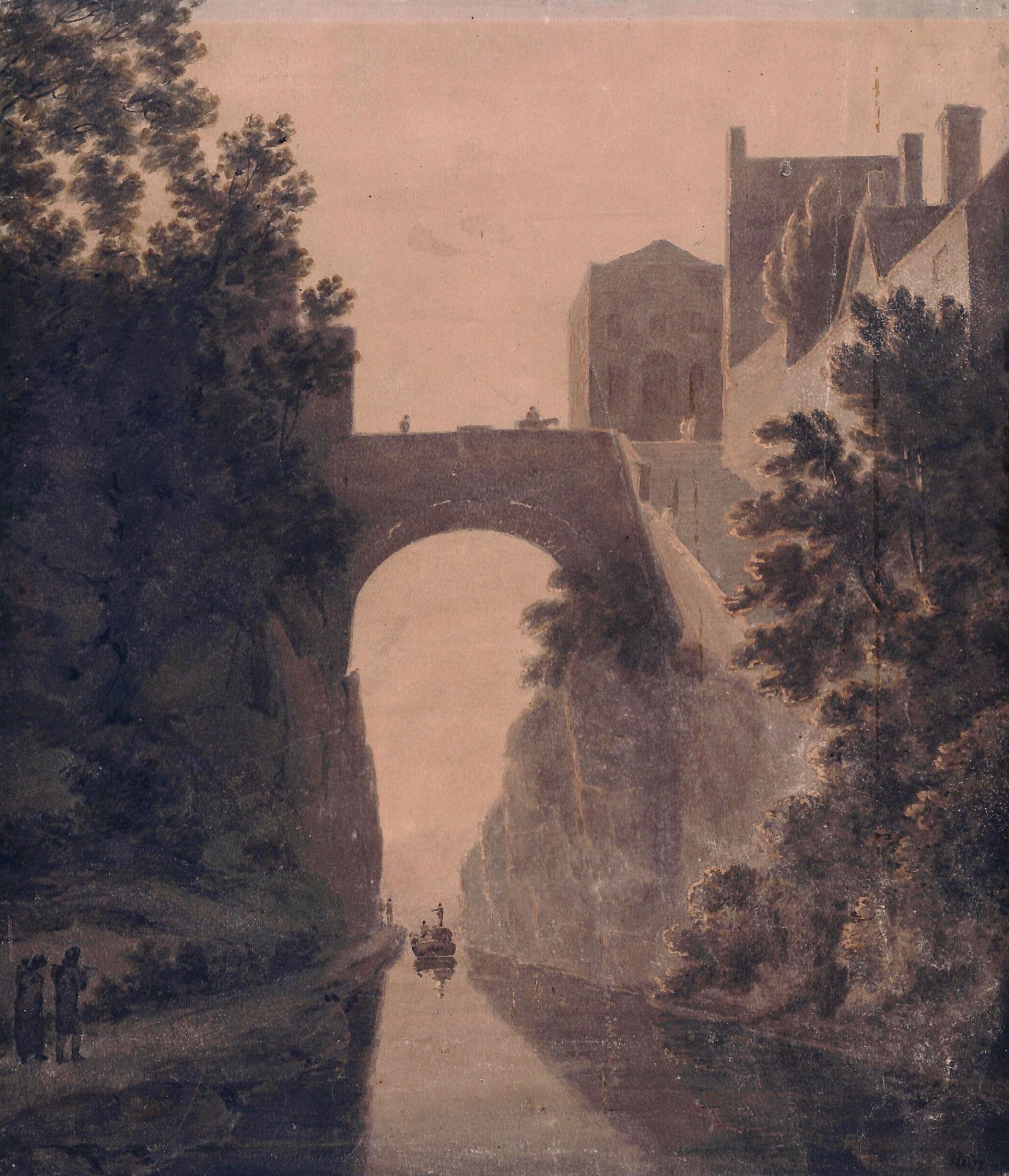 The canal in Chester, showing Northgate Street Bridge and part of the Bluecoat Hospital, John Glover, ca. 1790-1849