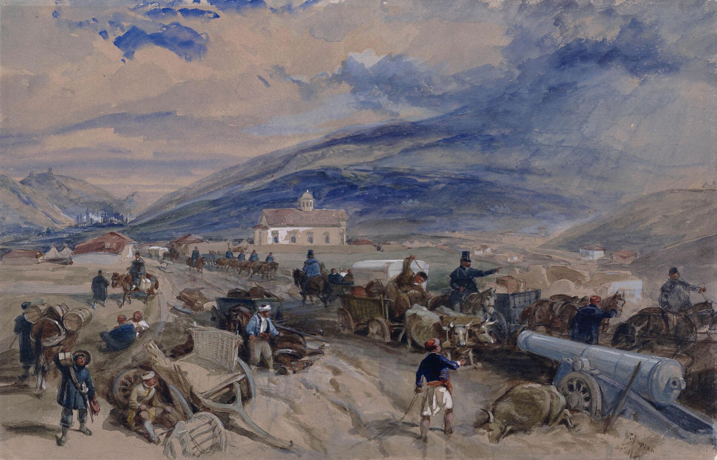 Commissariat Difficulties: scene during the Crimean War, 1854-1856, William Simpson, March 1854