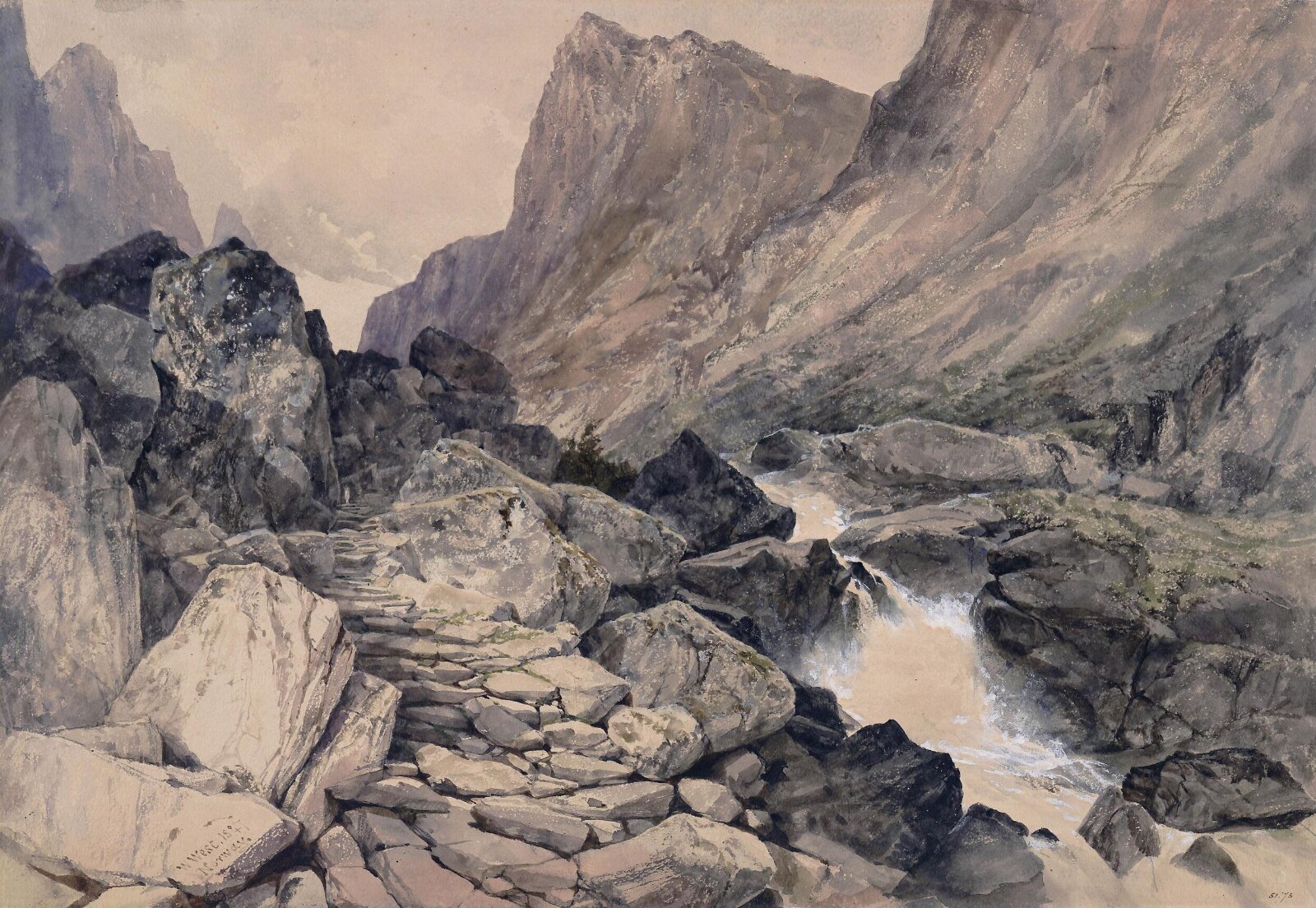 Mountain pass, Norway, William SBA West, 1847