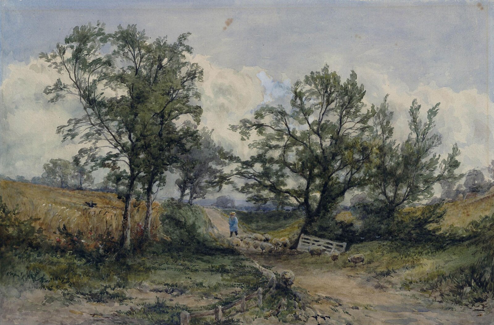 Landscape with sheep and cornfield, 18th century - 19th century