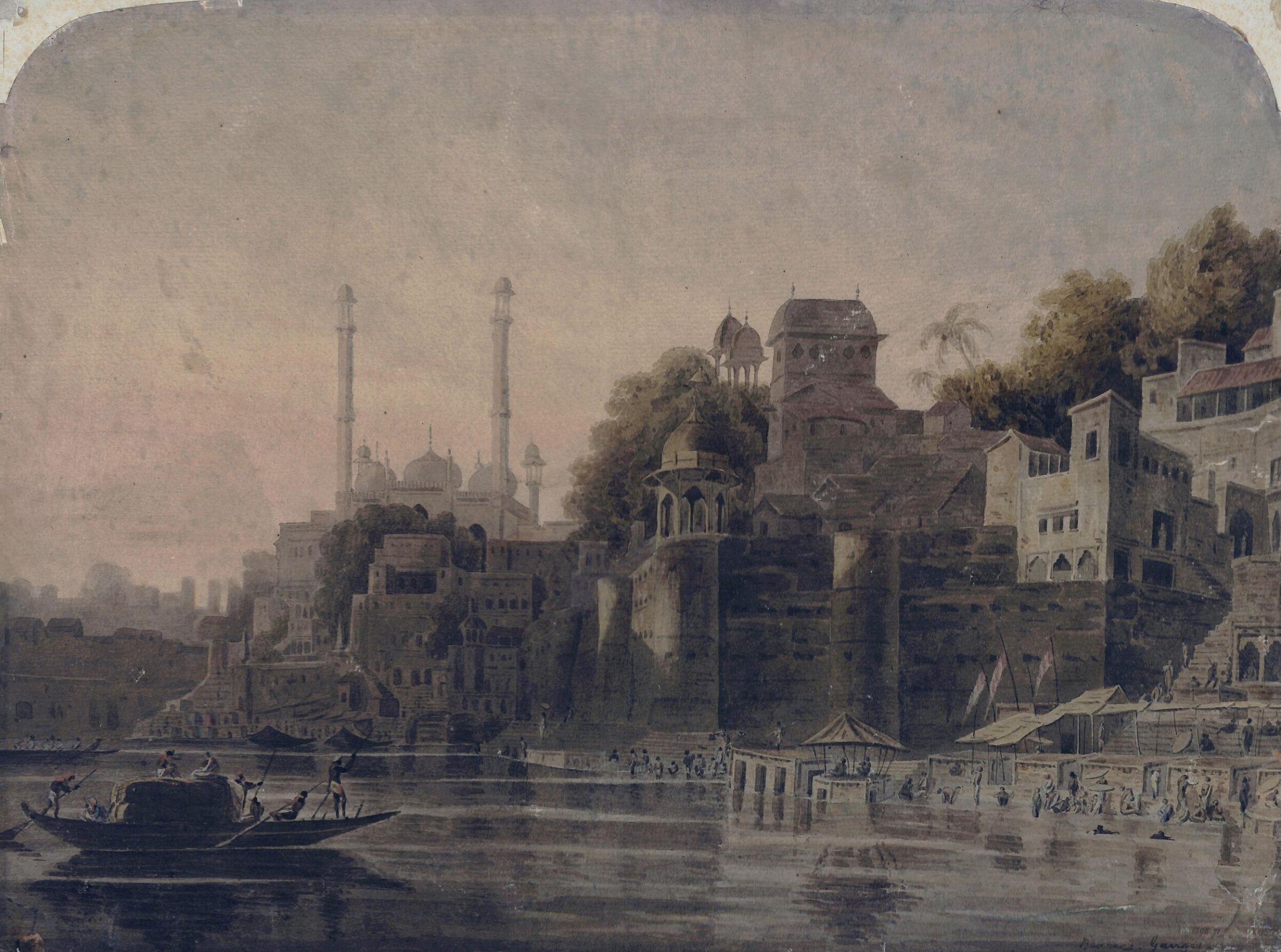 Benares on the Ganges, William Daniell, ca. 1788-1789