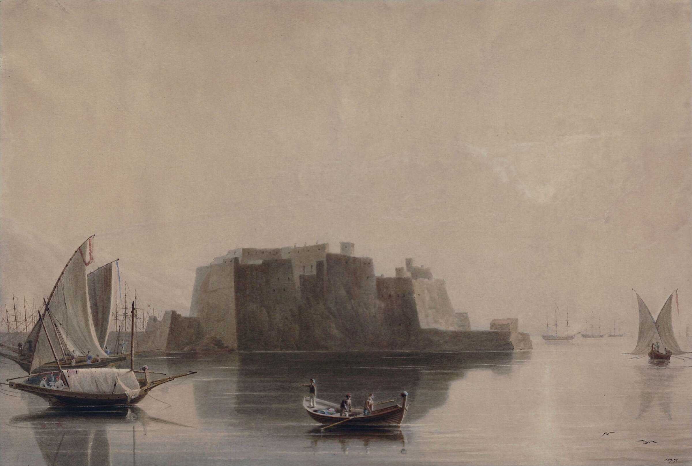Castello dell'Ovo, Naples, Daniell, ca. 1790-1837