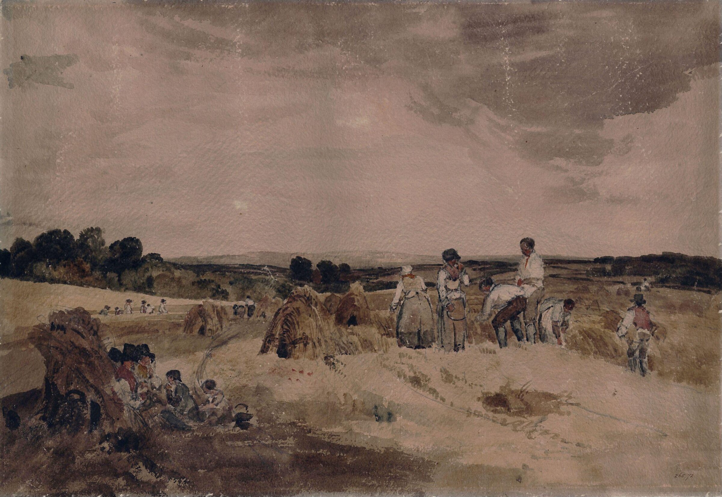 Reapers in a Cornfield near Lincoln, de Wint, 1805-49