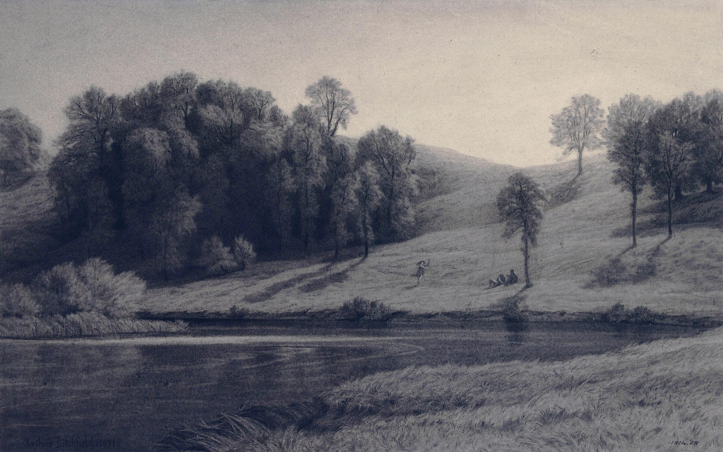 Landscape with water, Arthur Ditchfield, 1871