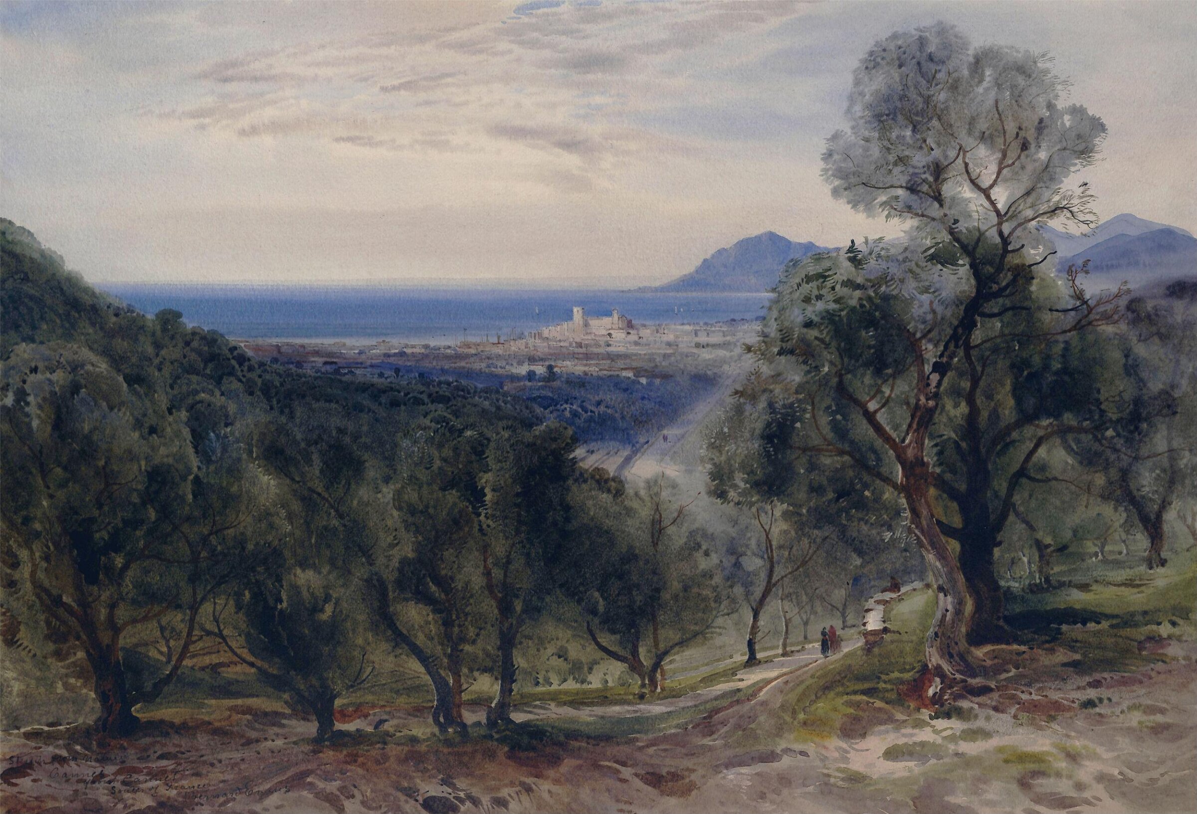 Cannes from Le Cannet: sketch from nature, Bernard Walter Evans, 1890s