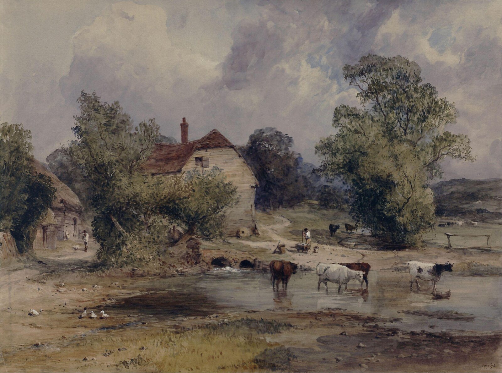 Mill at Droxford, Hampshire, William Evans, 1820-77