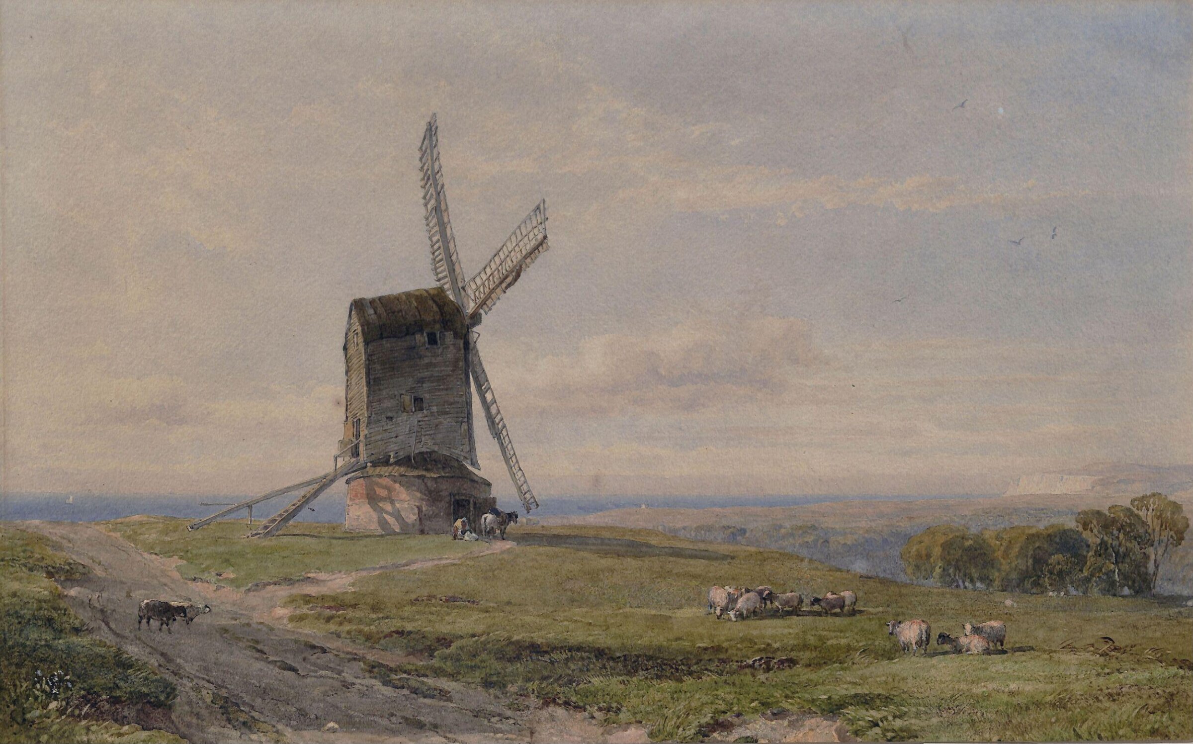 Old Windmill, near Eastbourne, Fripp, 1862