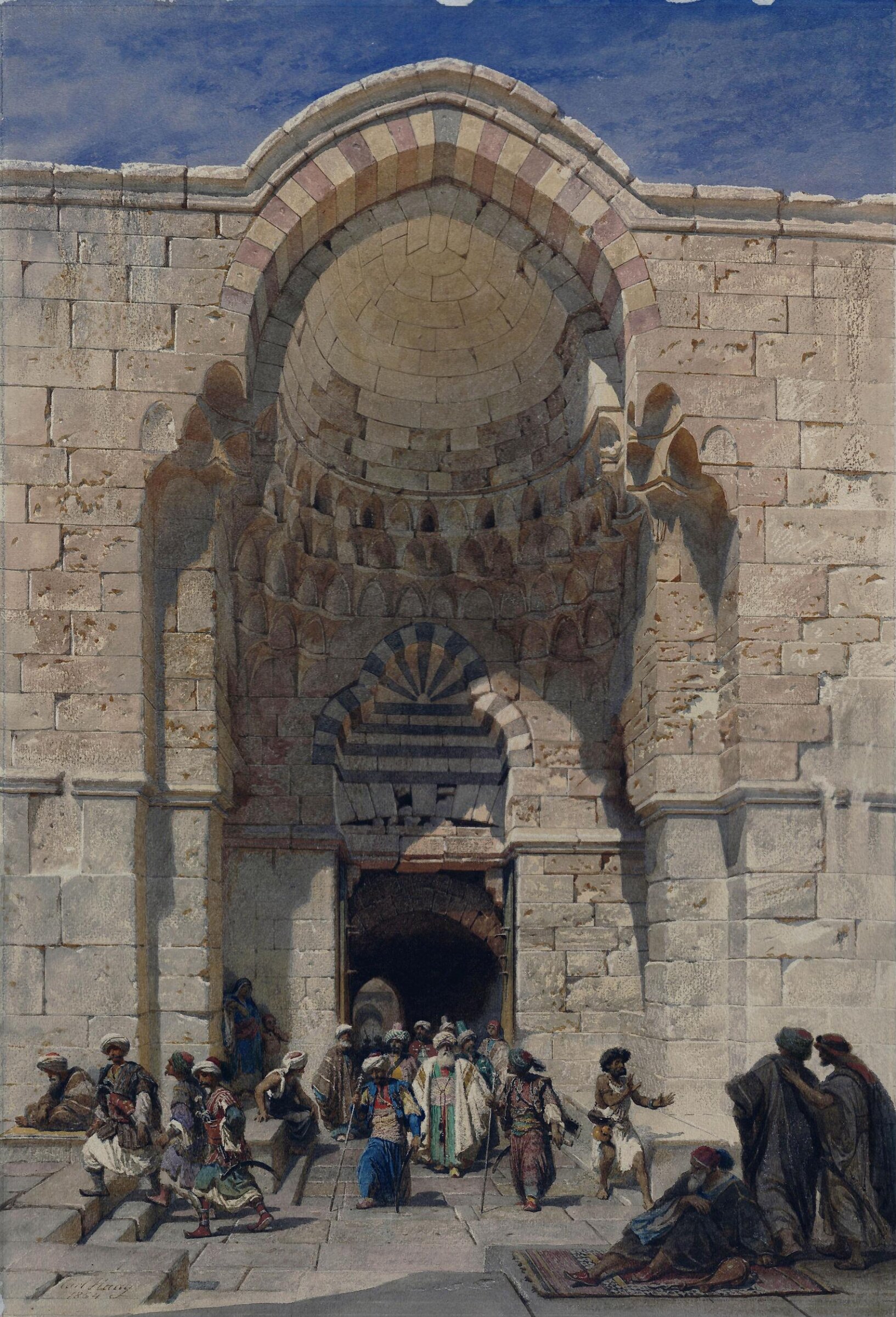 The Gate called Bab-el-Khataneen, at Jerusalem, Haag, 1864