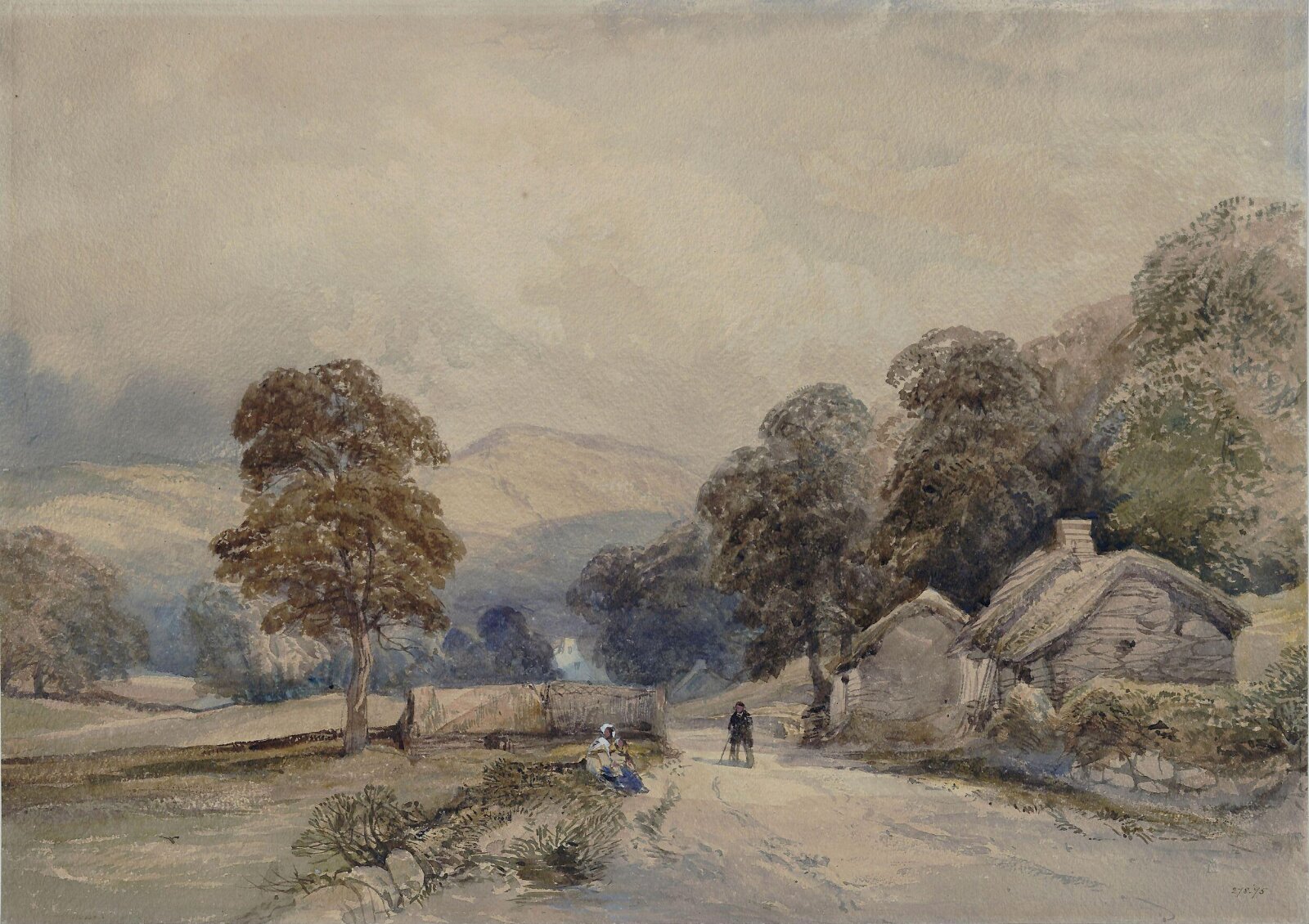 Landscape with trees and mountains, Duffield, ca. 1820-63