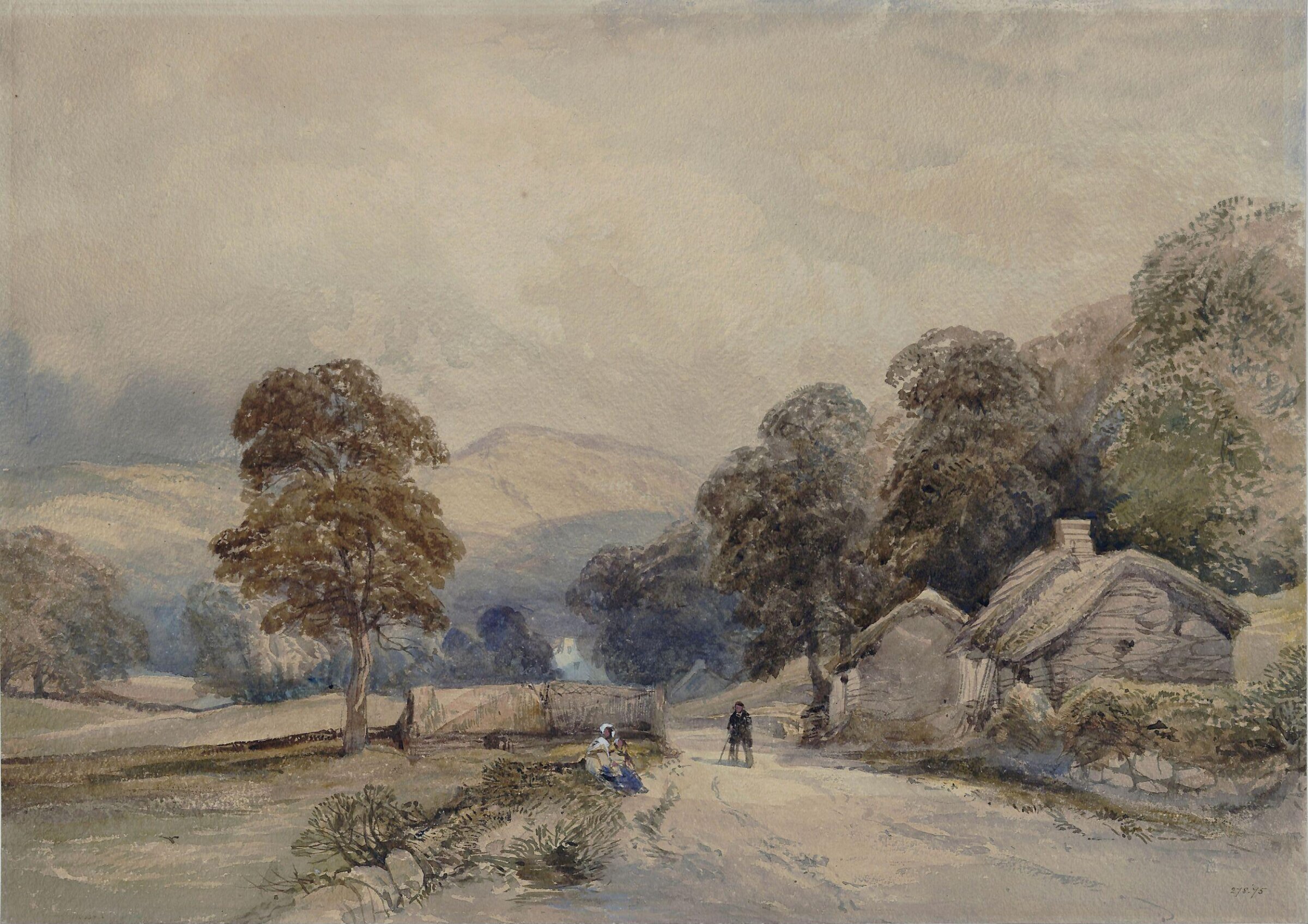 Landscape with trees and mountains, Duffield, ca. 1820-63
