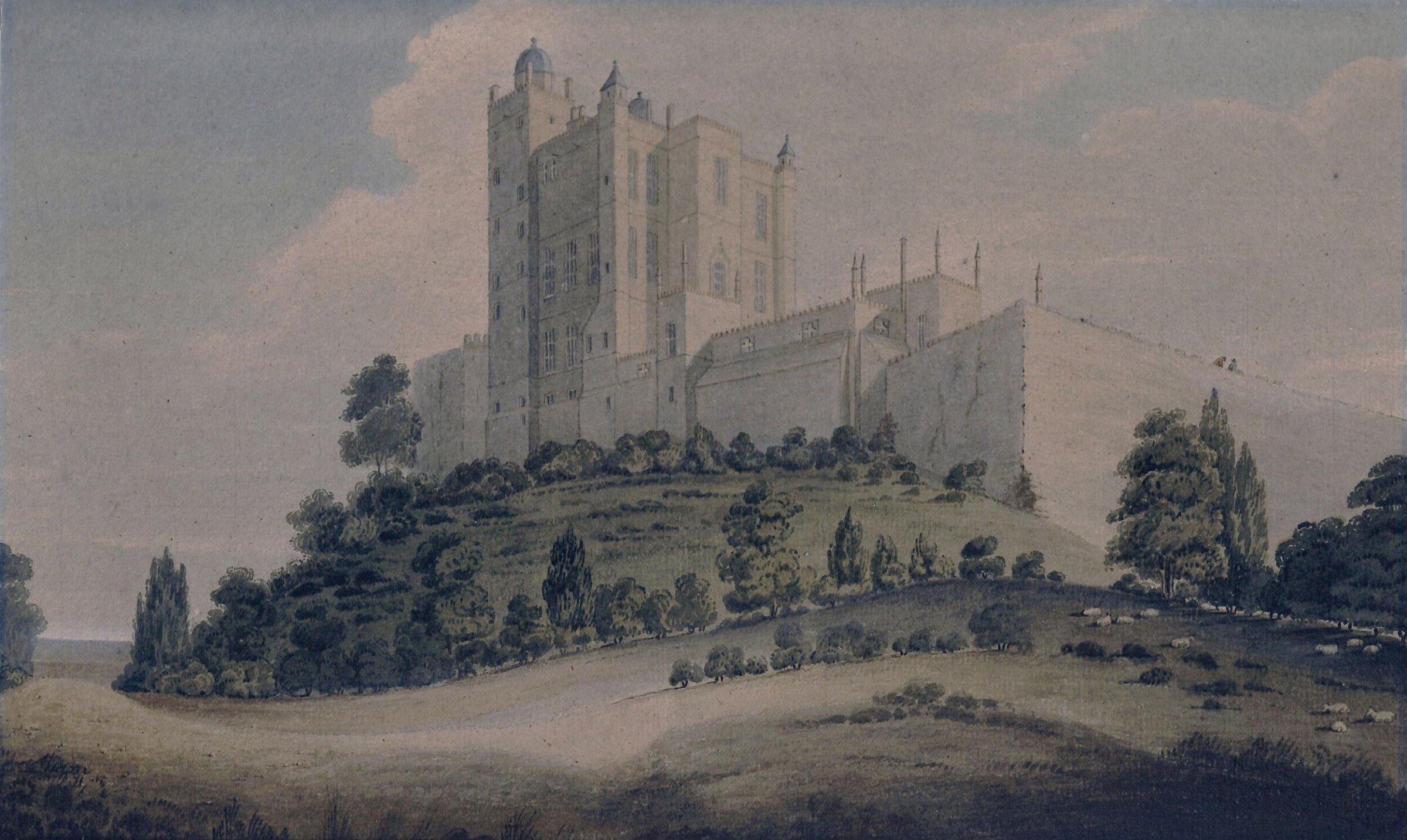 Bolsover Castle, Derbyshire, John Claude Nattes, ca. 1790-1830