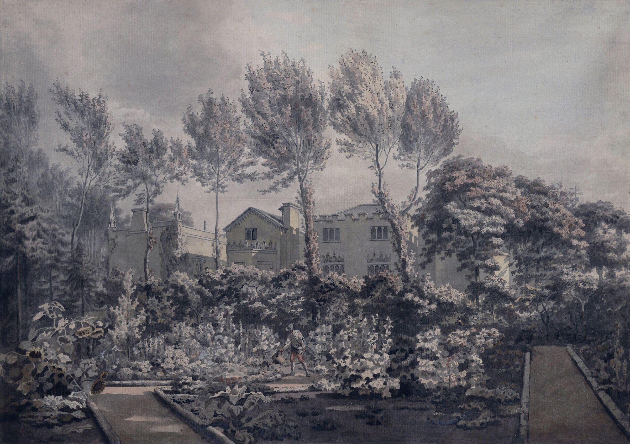 The Garden at Strawberry Hill, William Pars, 1772