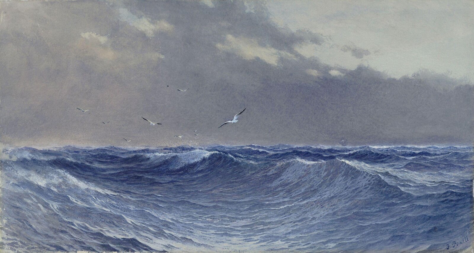 A Grey Day at Sea, Francis Powell, ca. 1850-90