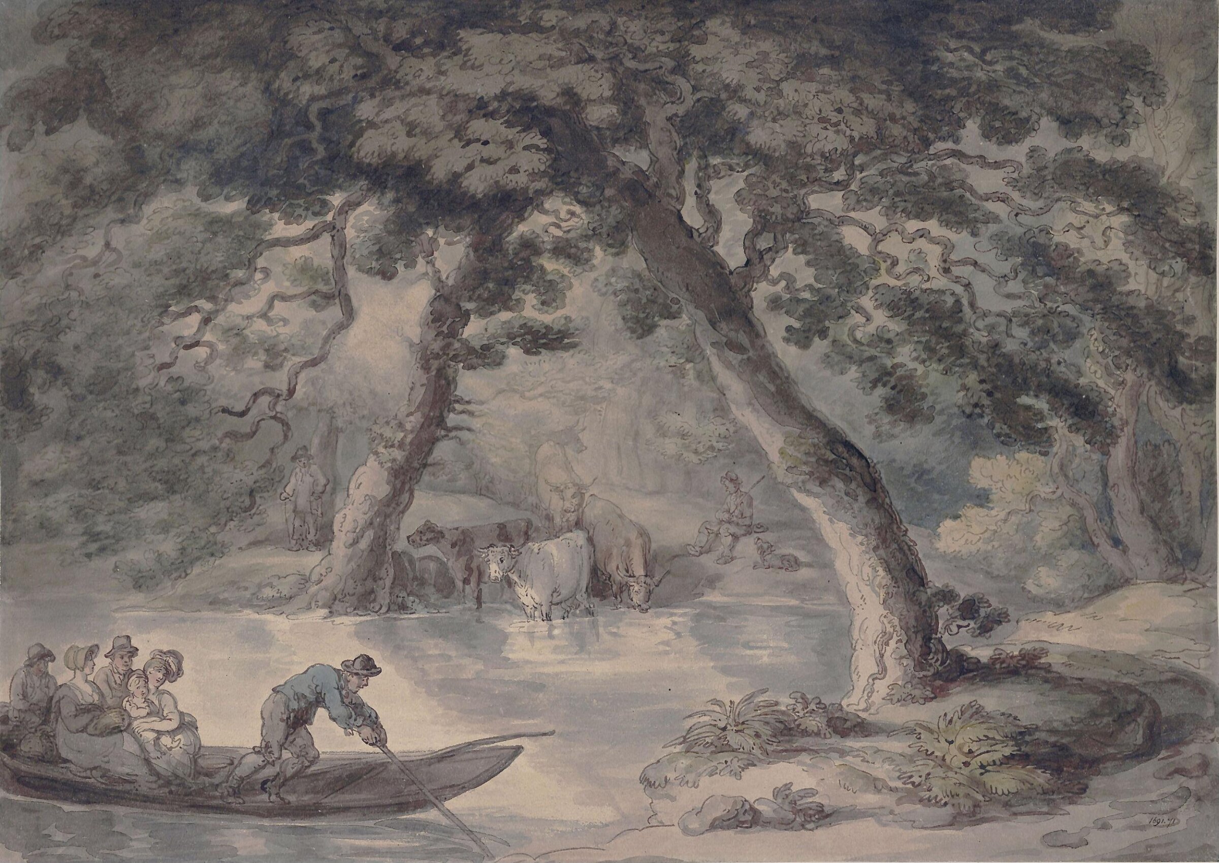 The Ferry, Thomas Rowlandson, ca. 1771-1827