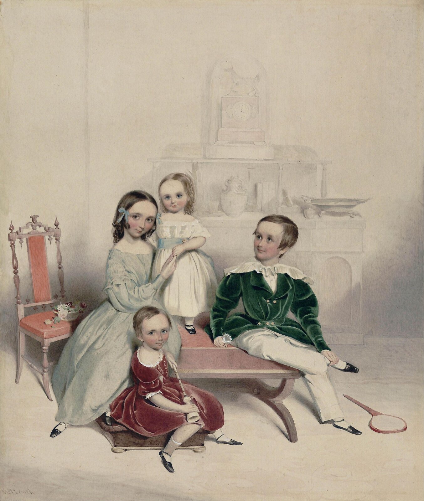 A group of children, William Booth, early 19th century