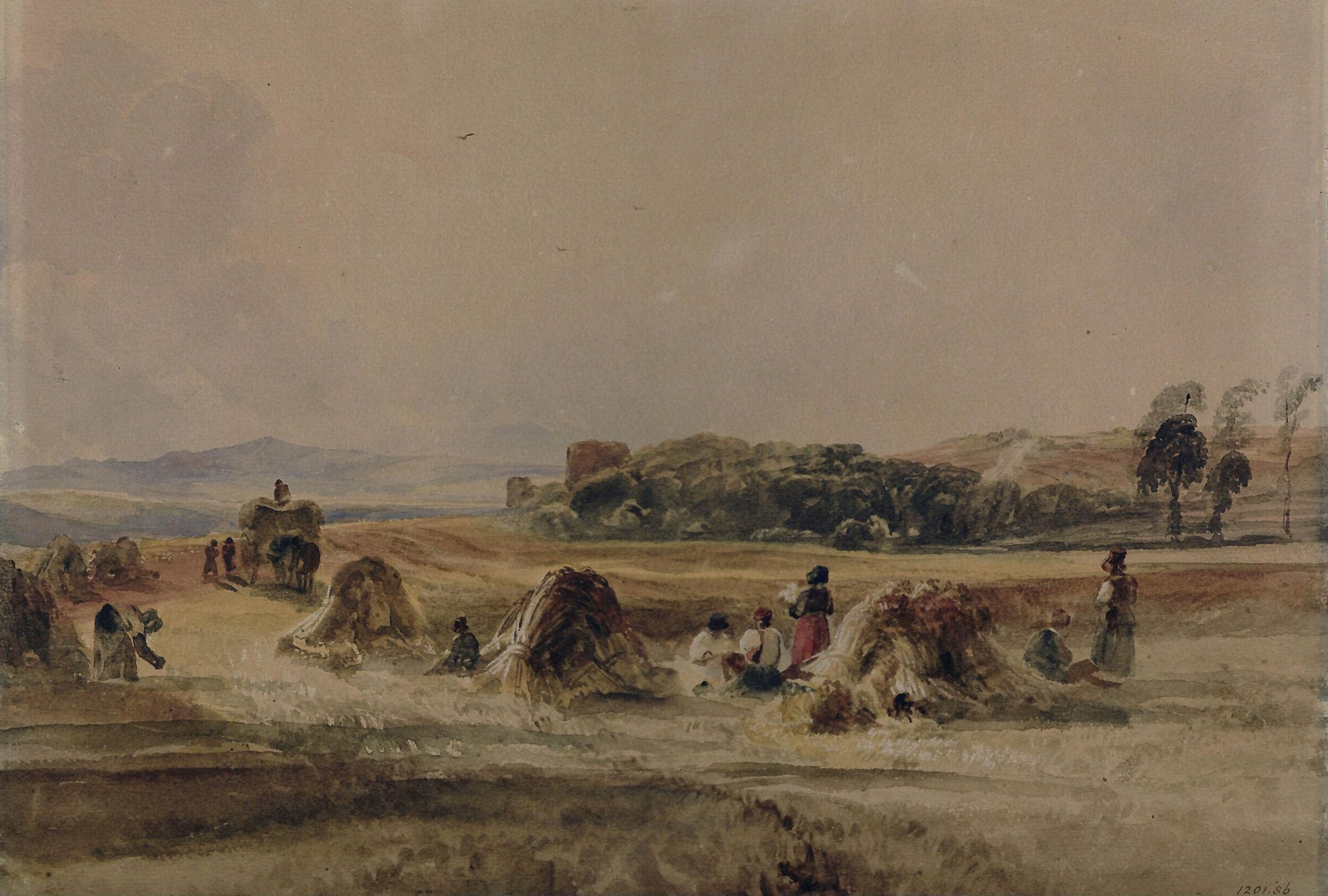Cornfield with Harvesters, De Wint, ca. 1805-1849