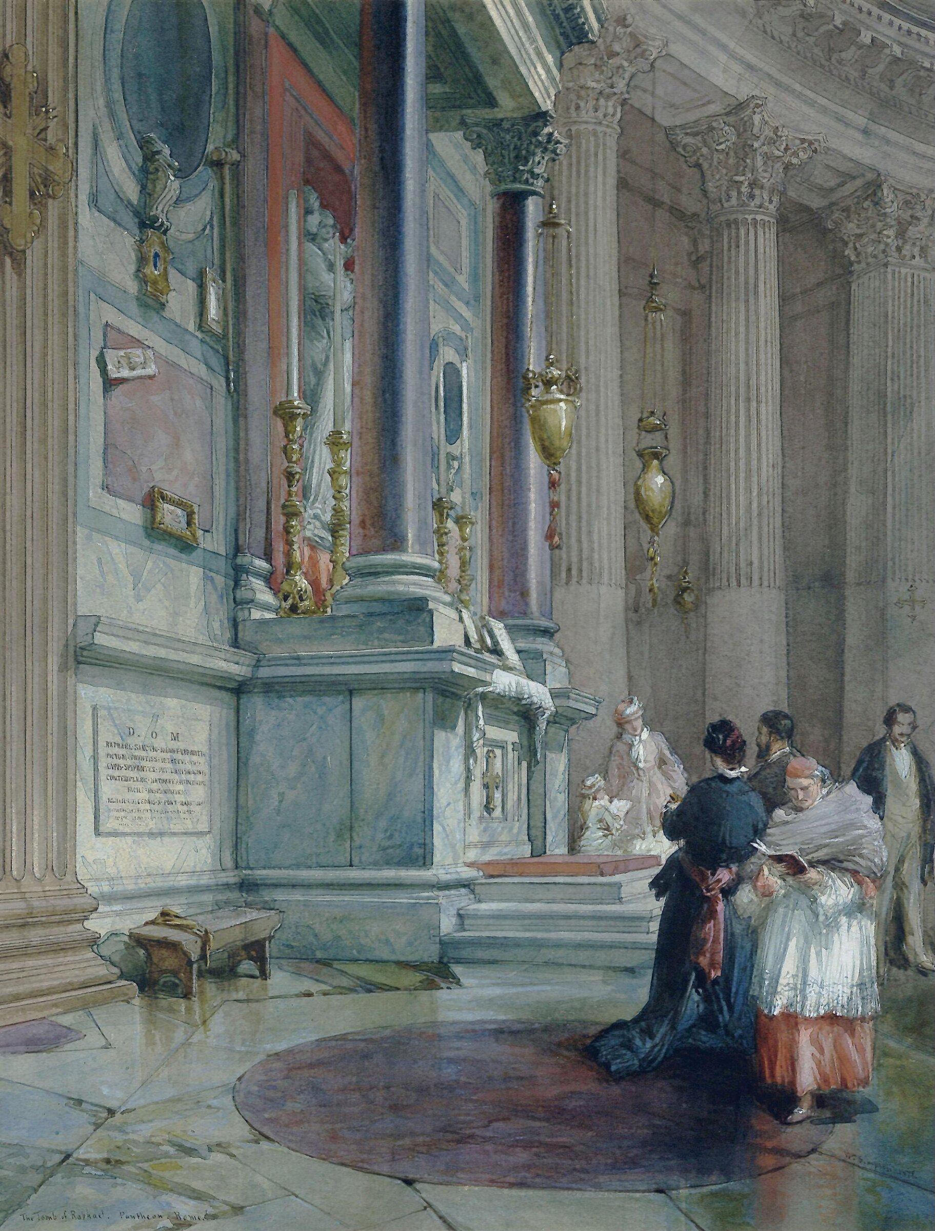 The Tomb of Raphael in the Pantheon, Rome, William Simpson, 1878