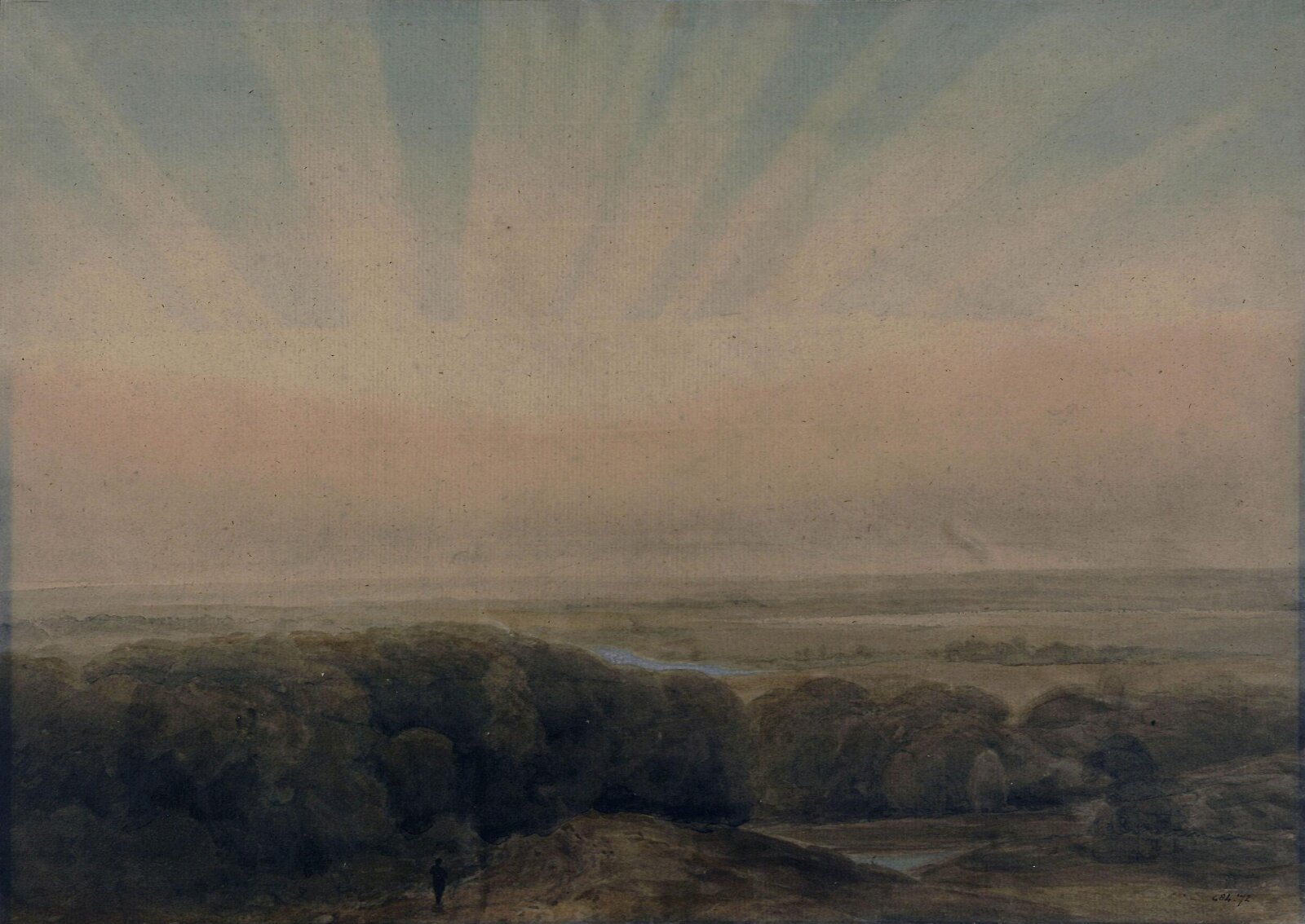 After Sunset : North Wales, Cornelius Varley, ca. early 19th century