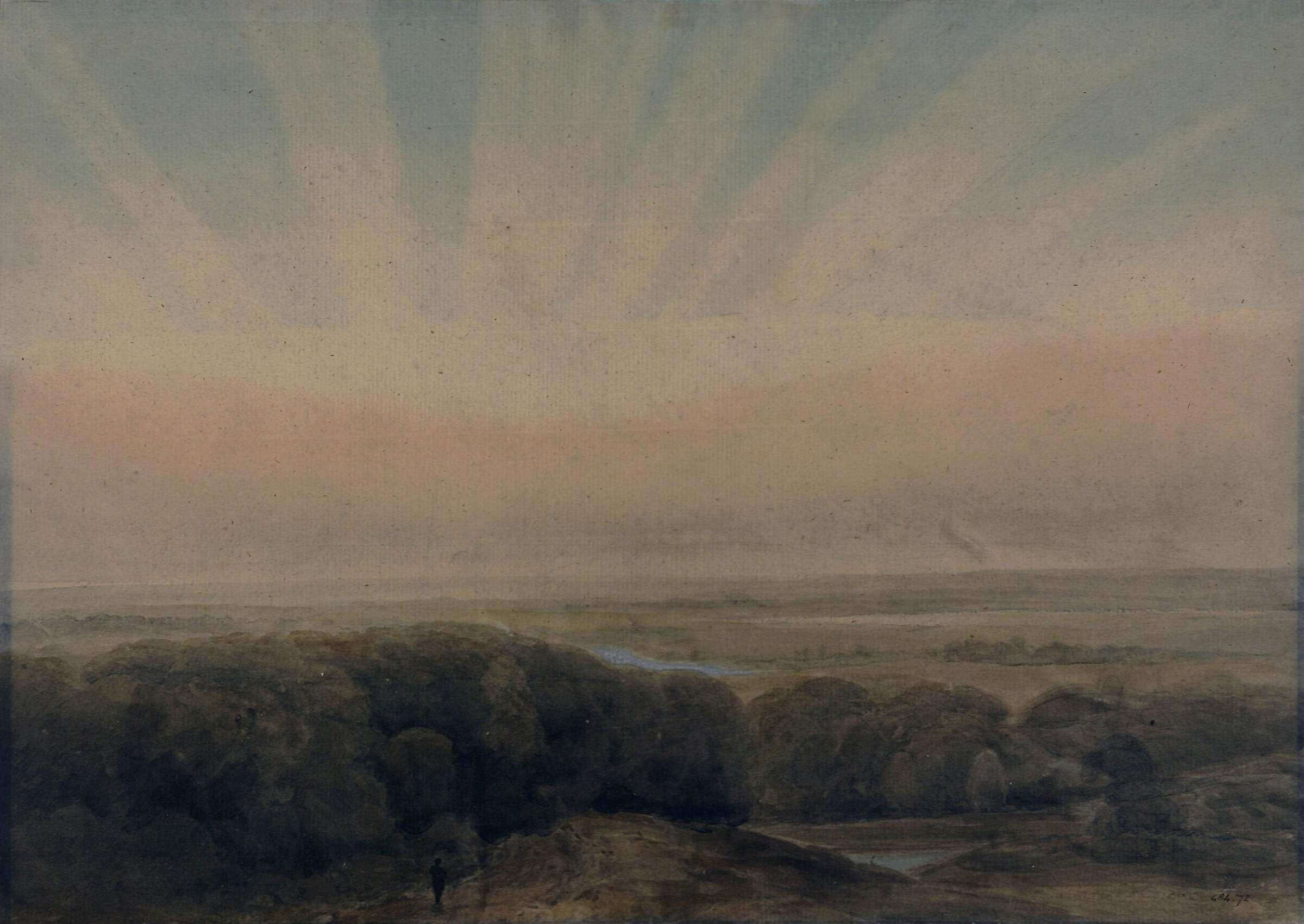 After Sunset : North Wales, Cornelius Varley, ca. early 19th century