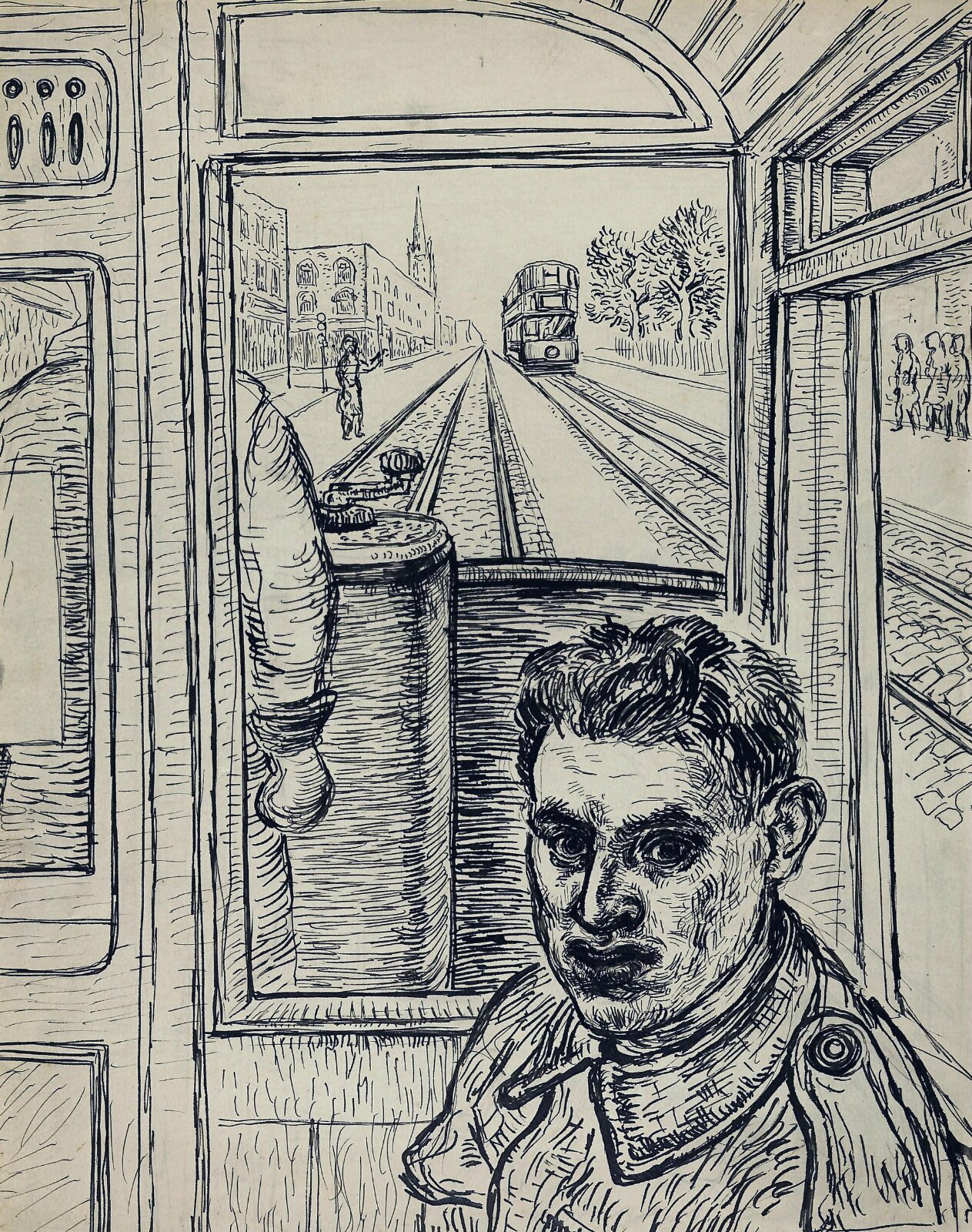Soldier in Tram, Daniel Moiseiwitsch, ca. 1941