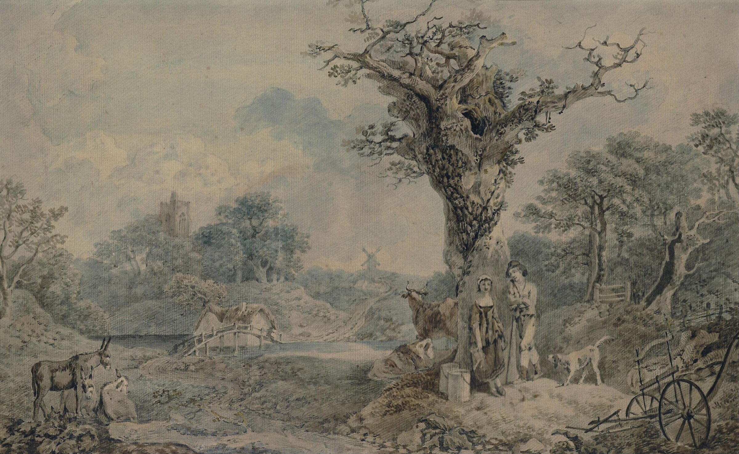 Landscape with figures and cattle, Benjamin Barker, ca. 1800-38