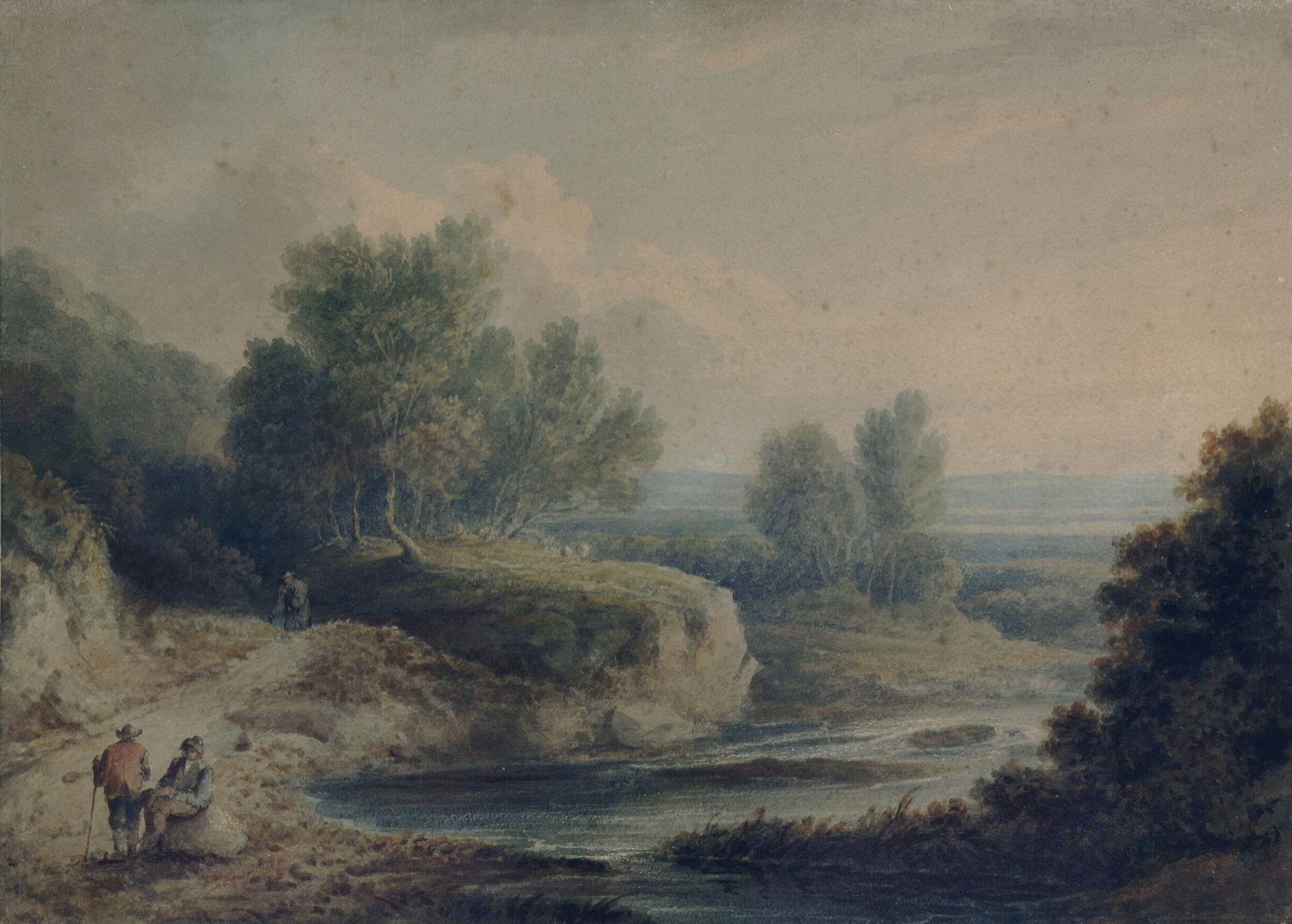 River scene with figures., Thomas Barker, ca. 1795-1845
