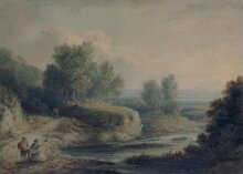 River scene with figures. thumbnail 1