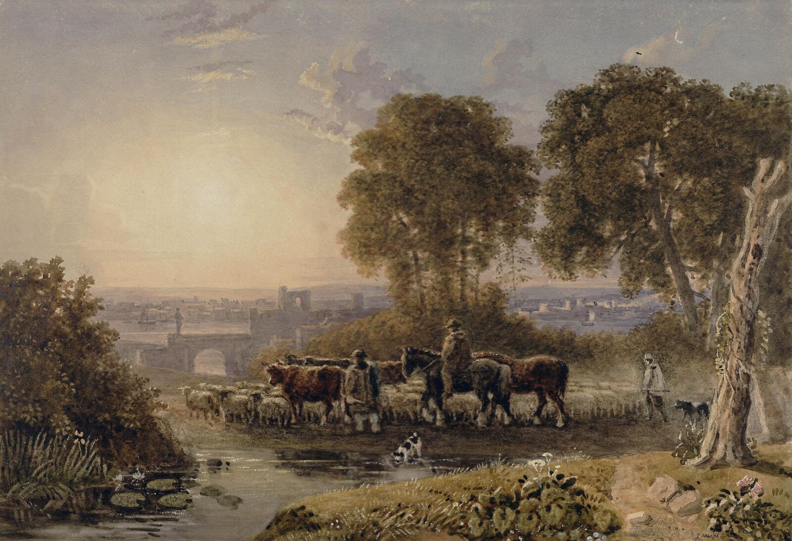 Landscape with Drovers, Barret, ca. 1795-1842