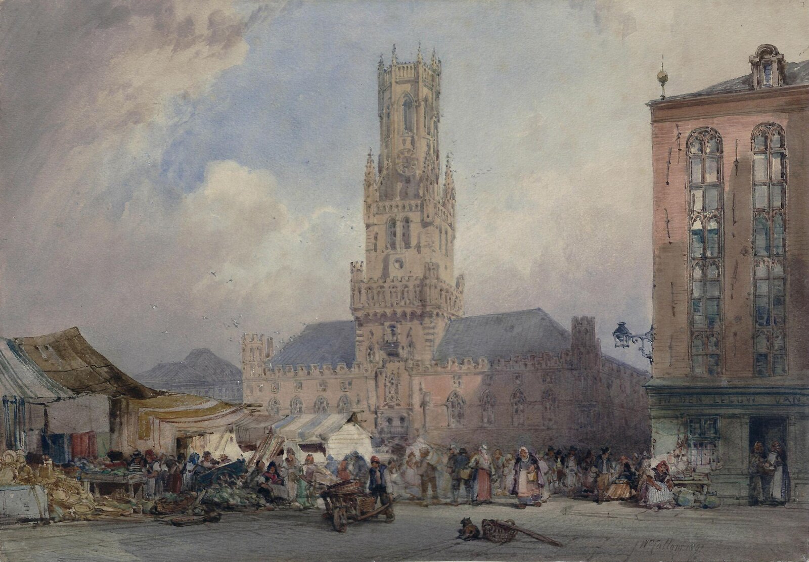 The Town Hall, Bruges, Callow, ca. 1887
