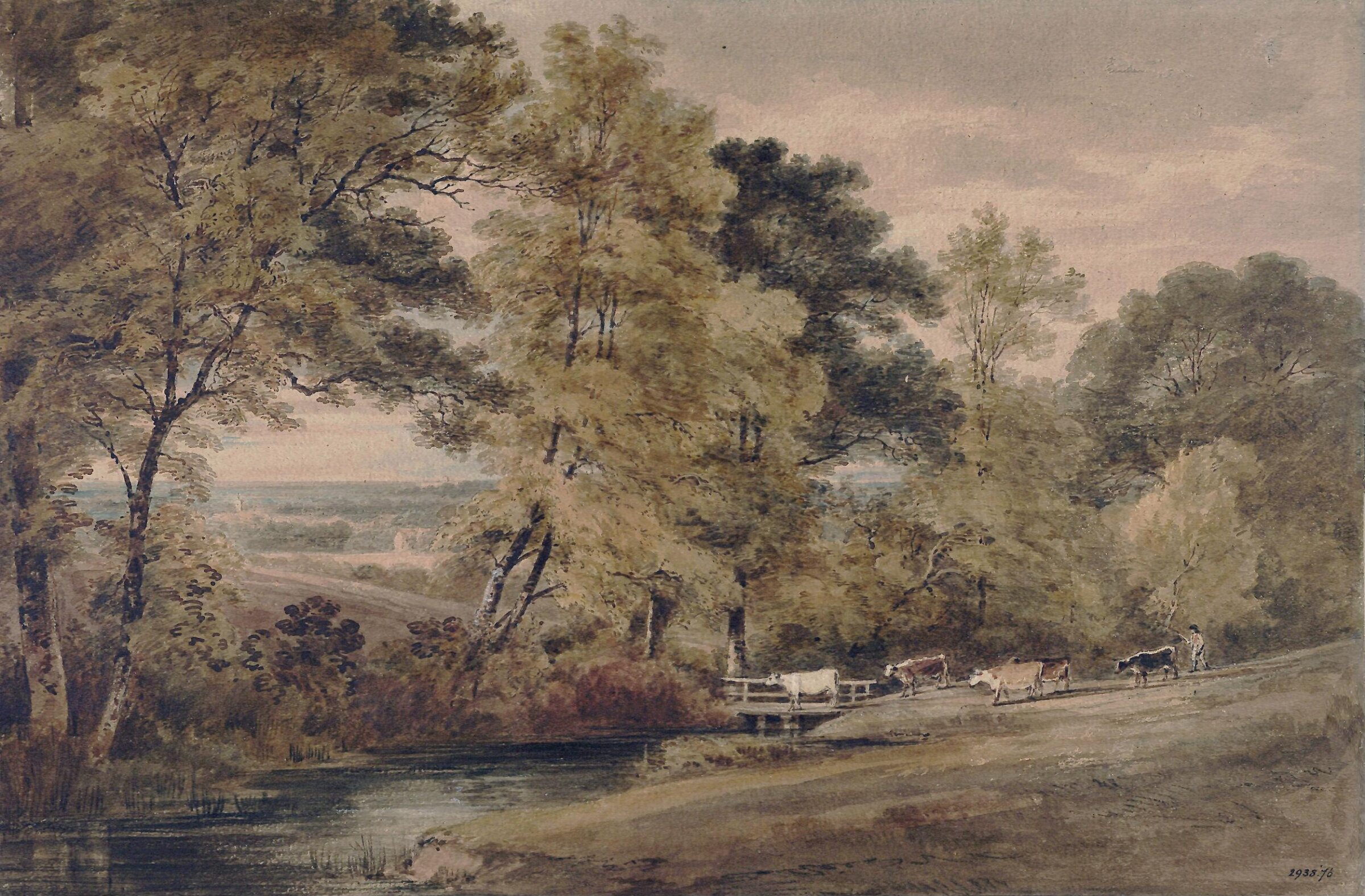 View near Little Bushey, Henry Edridge, ca. 1790-1821