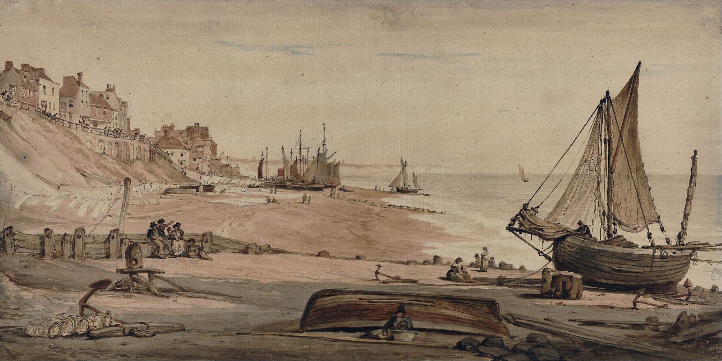 Brighton beach, Henry Edridge, ca. 1790-1821