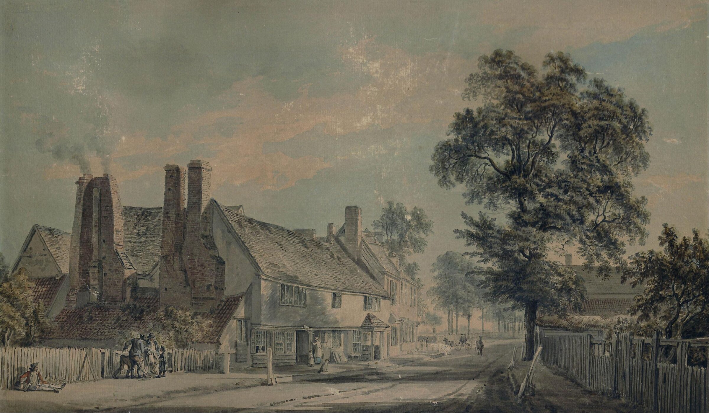 Village Street, Old Charlton, Kent, Sandby, ca. 1750-1800