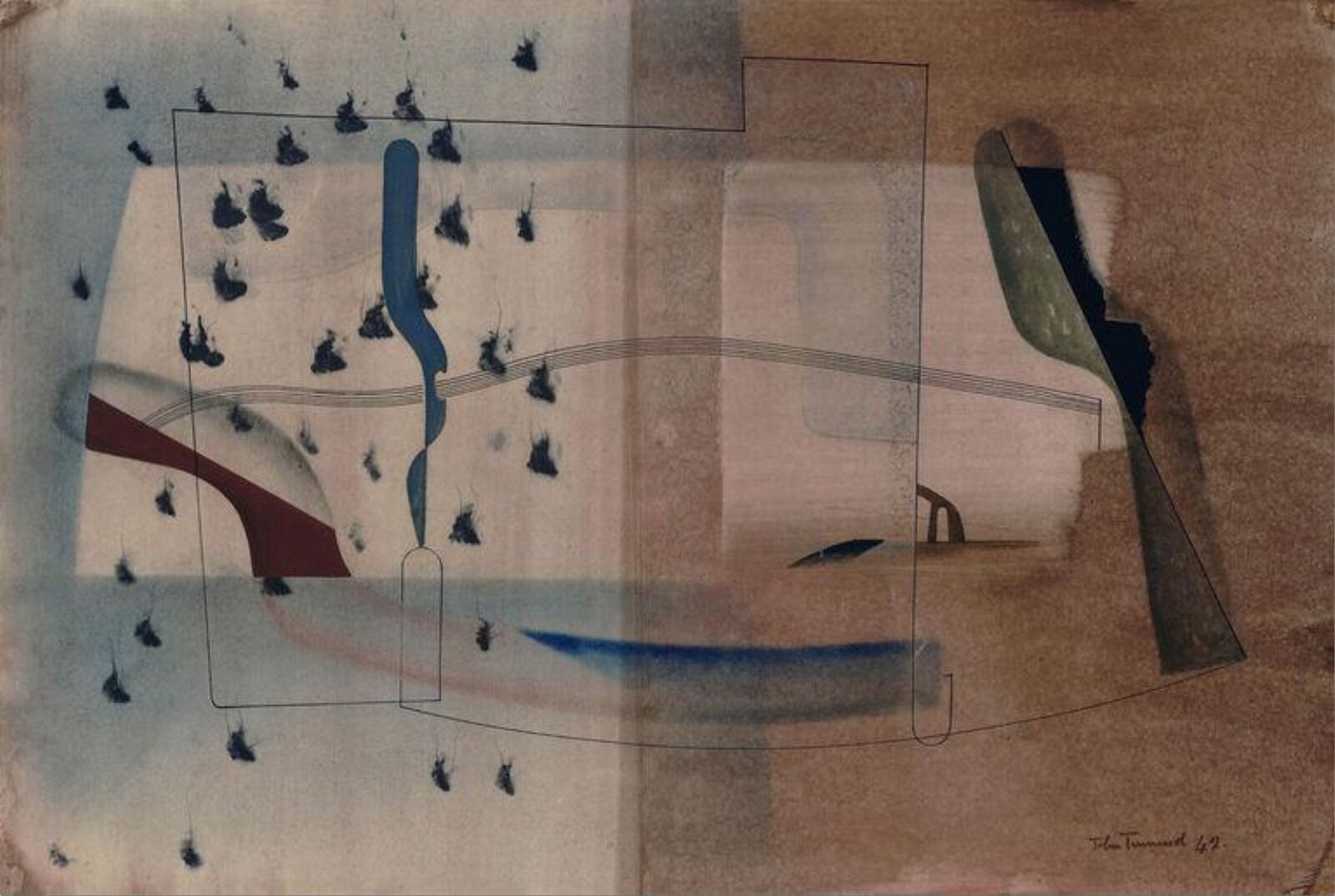 Descent, John Tunnard, 1942