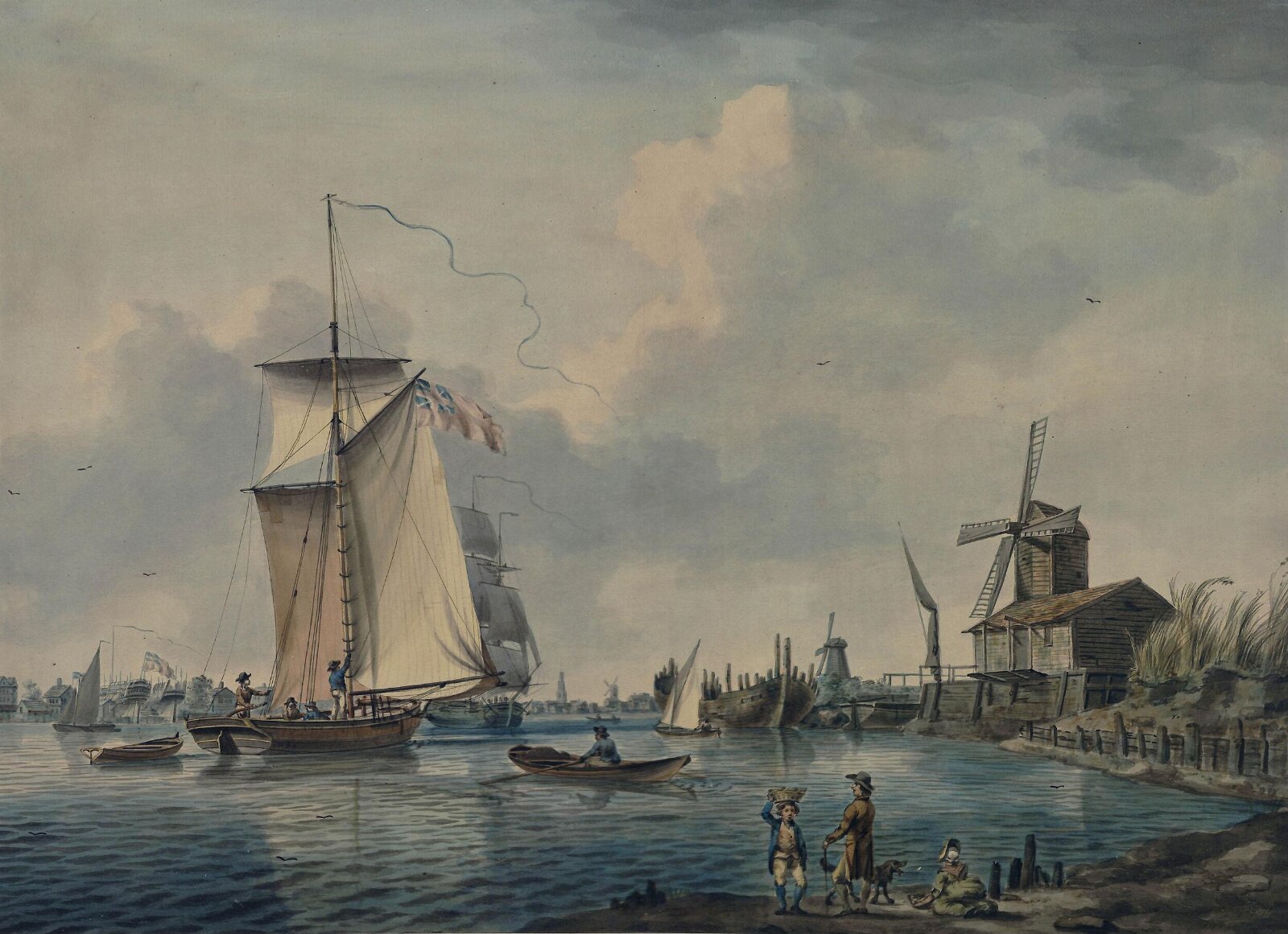 Deptford, with shipping, George Walker, ca. late 18th century
