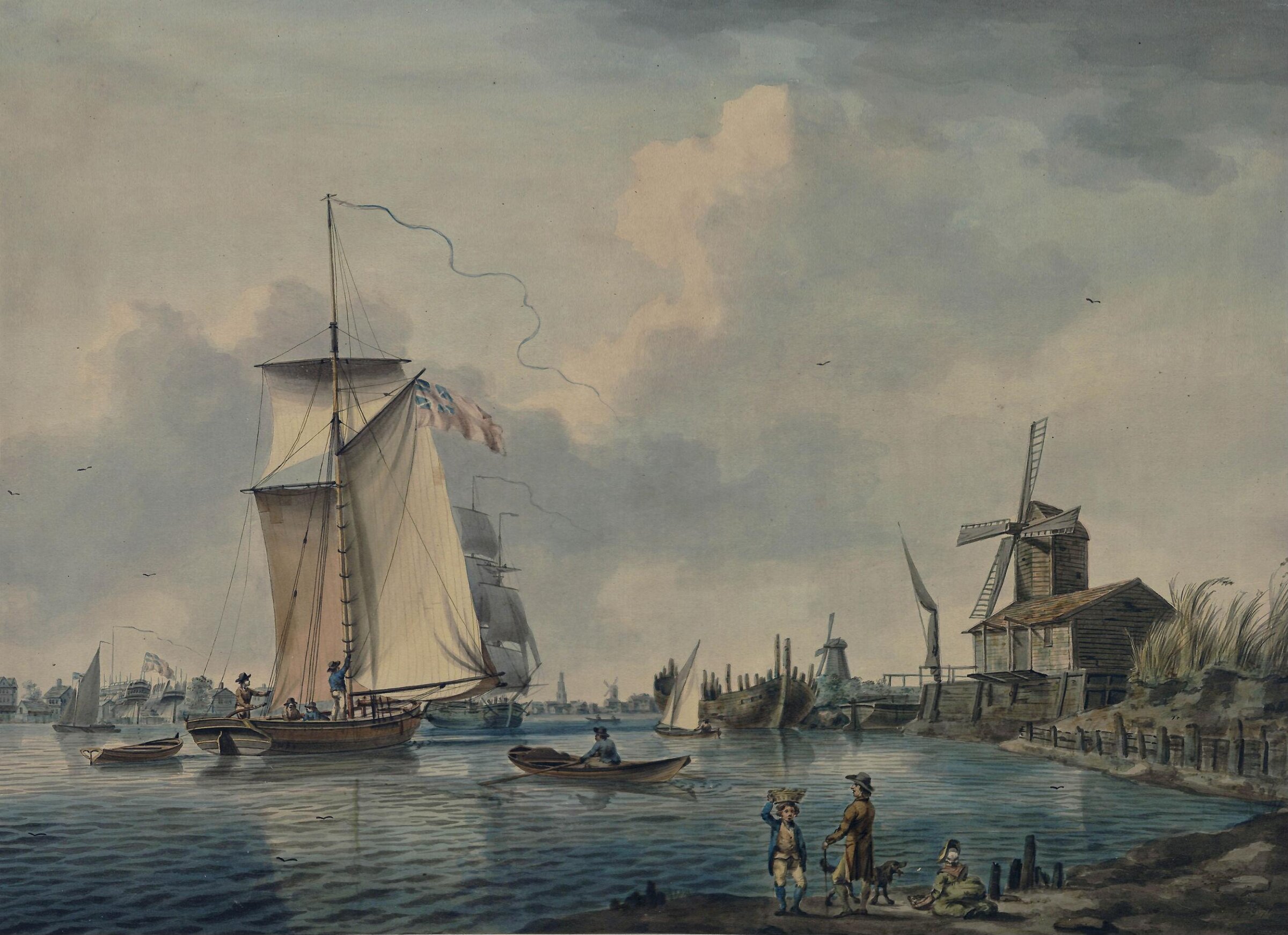 Deptford, with shipping, George Walker, ca. late 18th century
