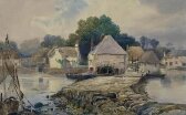 Watermill and Cottages, Stoke Gabriel, Devonshire thumbnail 2