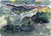 Landscape with sheep thumbnail 2