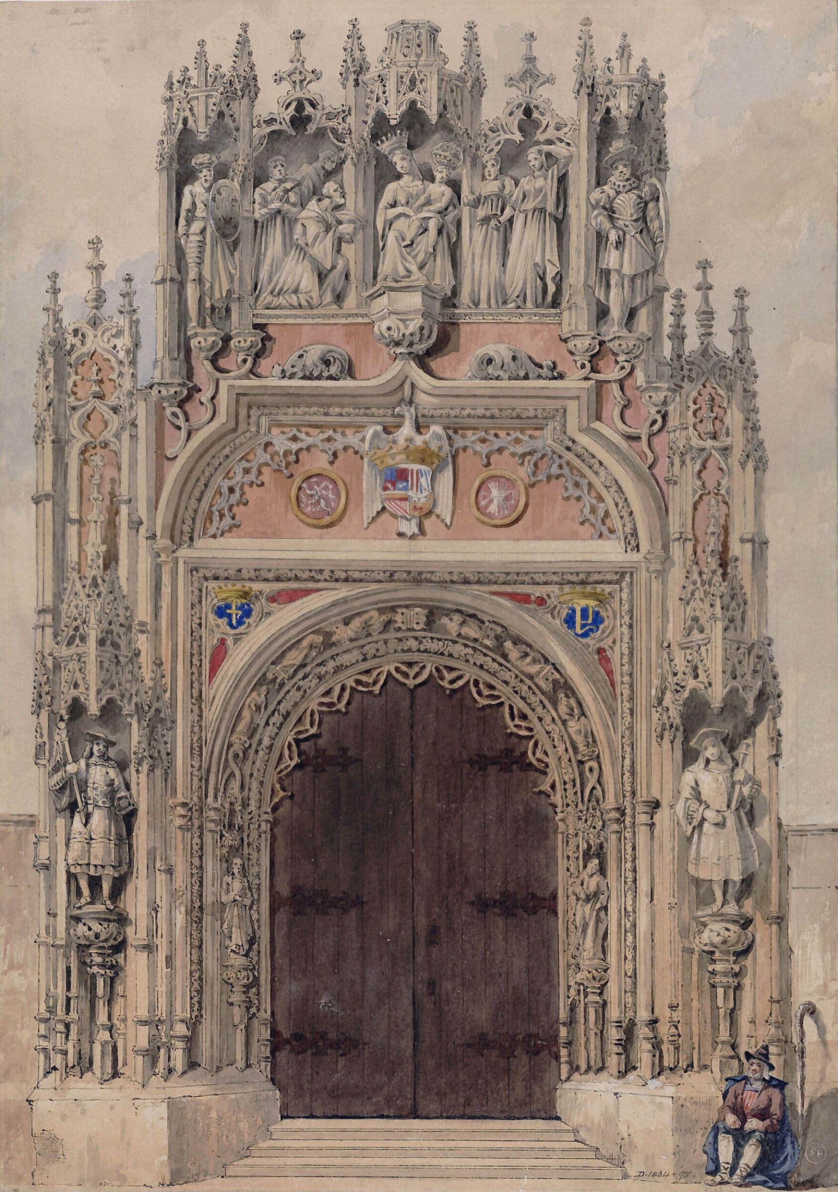 Entrance Gate of the Chapel of Ferdinand and Isabella in the Cathedral of Granada, Thomas Allom, 19th century