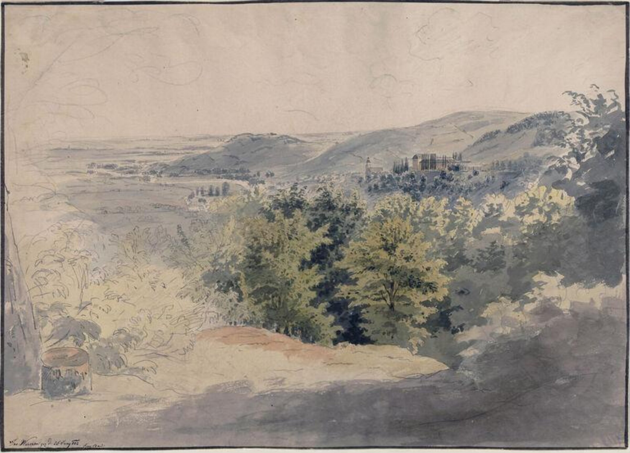Landscape with hills in the background, Joseph Werner, 25 June 1832