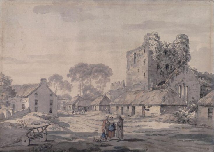 Irish village with ruined church top image