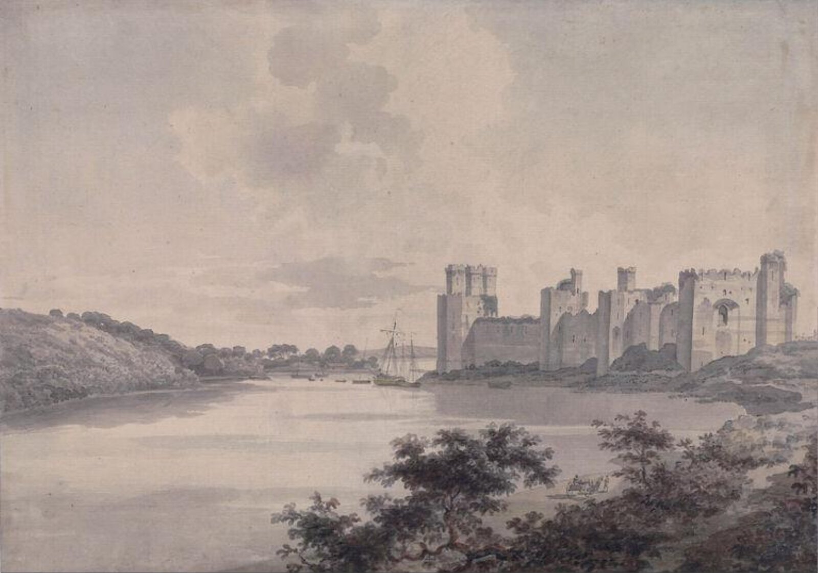Carnarvon Castle, William Pars, mid 19th Century
