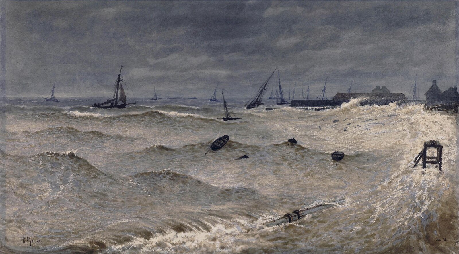 A rough day off Leigh, William Pye, ca. 1880-90