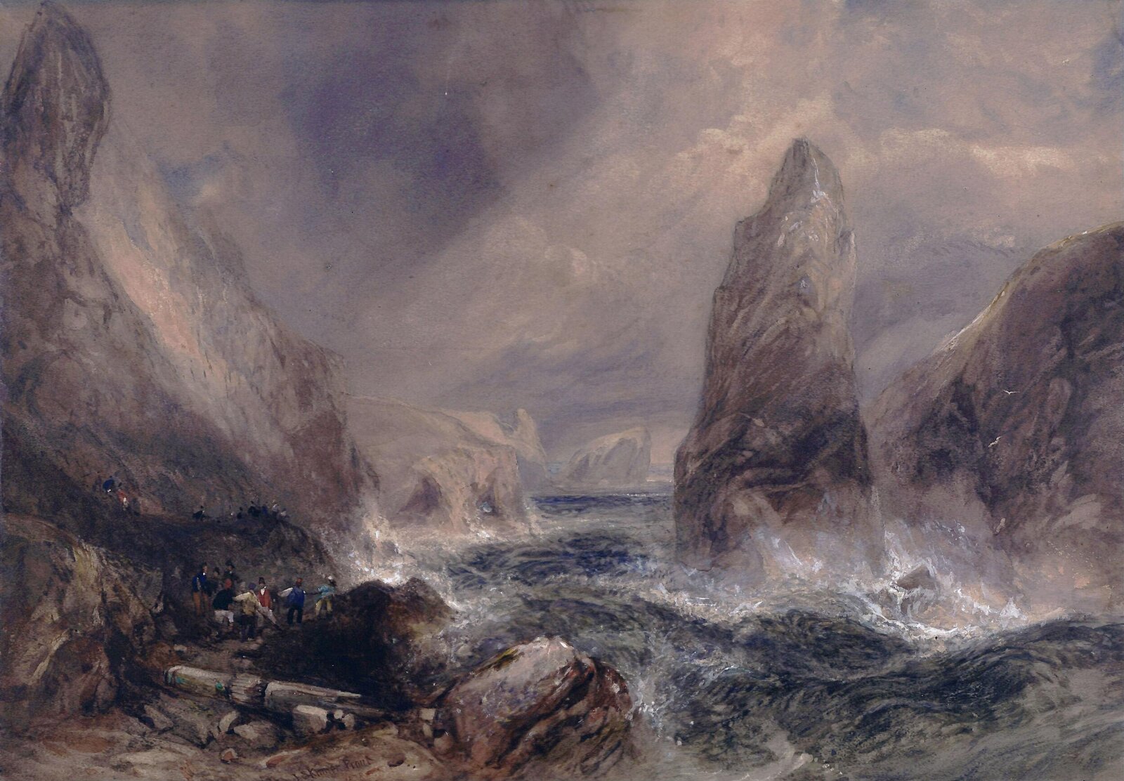 Kynance Cove, Cornwall, John Skinner Prout, 1838