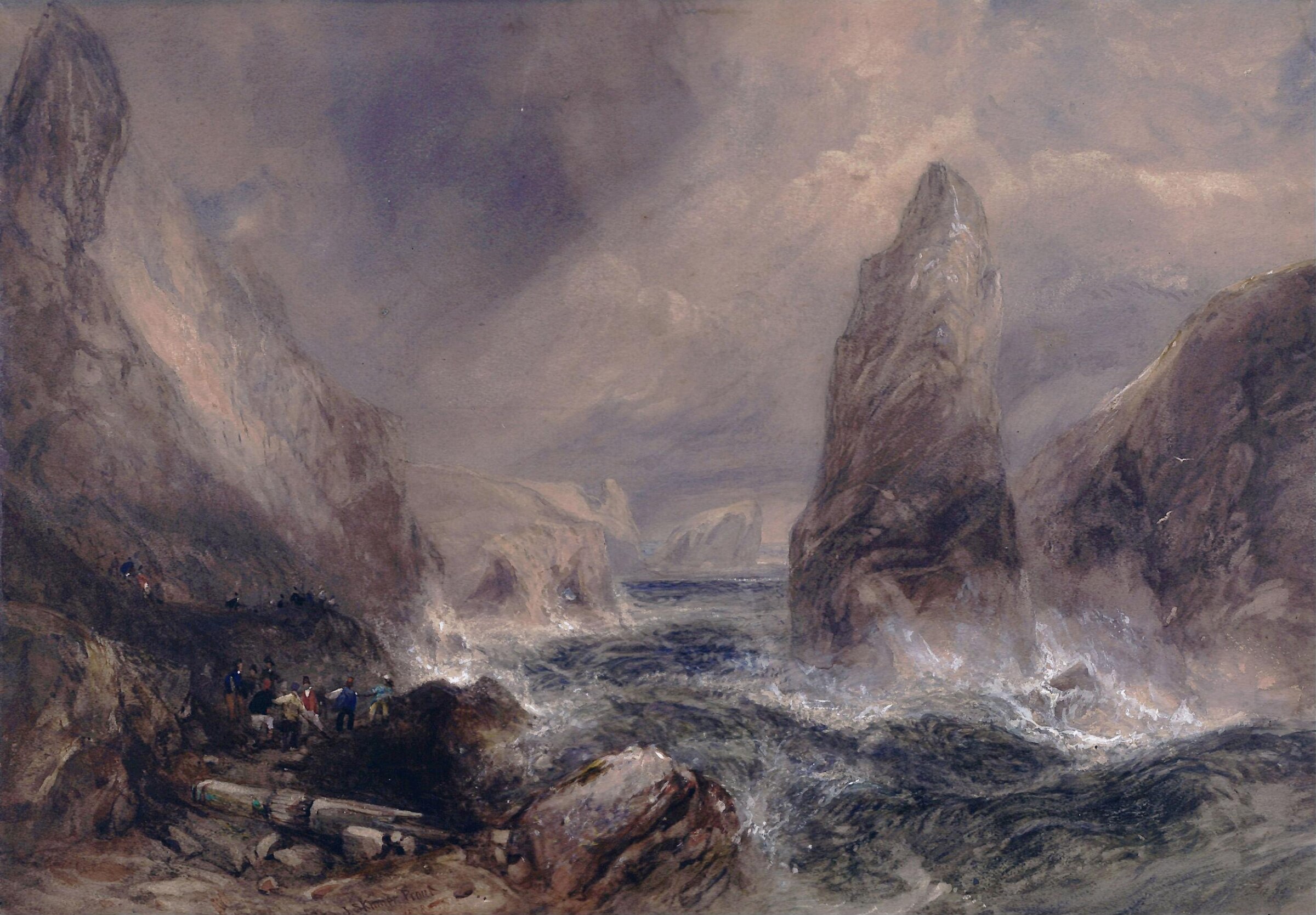 Kynance Cove, Cornwall, John Skinner Prout, 1838
